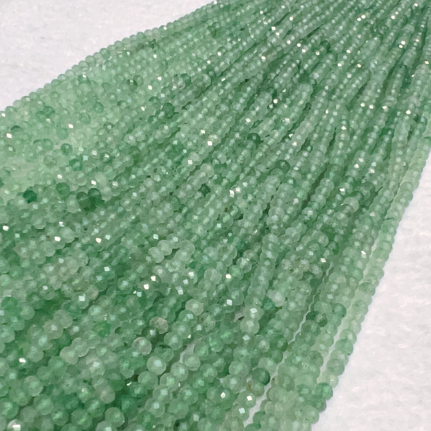 3X4Mm Natural High-Quality Faceted Green Strawberry Quartz Rondelle Bead Strands For Diy Jewelry Projects