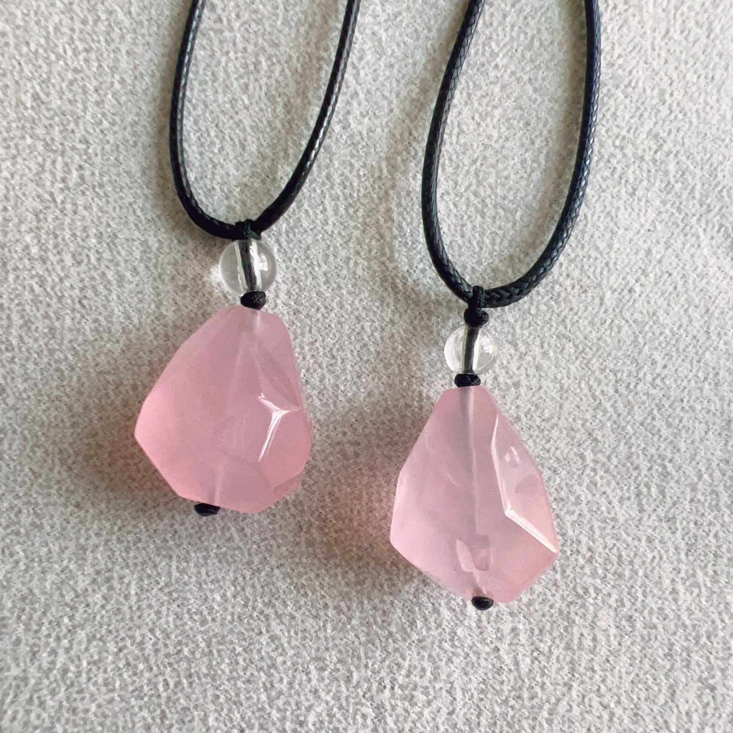 High-Quality Free-Form Faceted Rose Quartz Pendant Necklace | Handmade Heart Chakra Jewelry For Love Life And Relationship Enhancement
