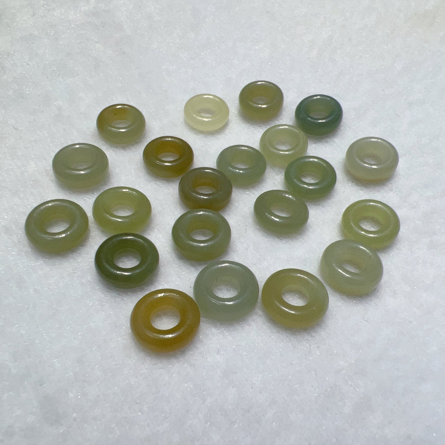 Natural Assorted Color Nephrite Jade Small Rings Charms Pendants For Diy Jewelry Project
