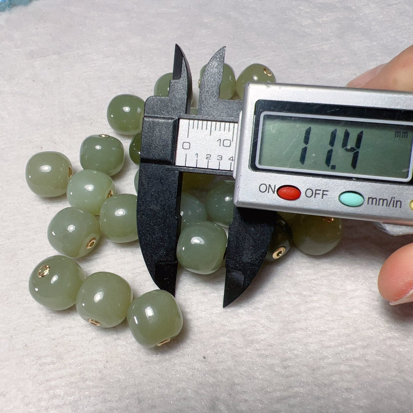 Natural Green Nephrite With 18K Yellow Gold Spacers Hetian Jade Charms Diy Jewelry Project