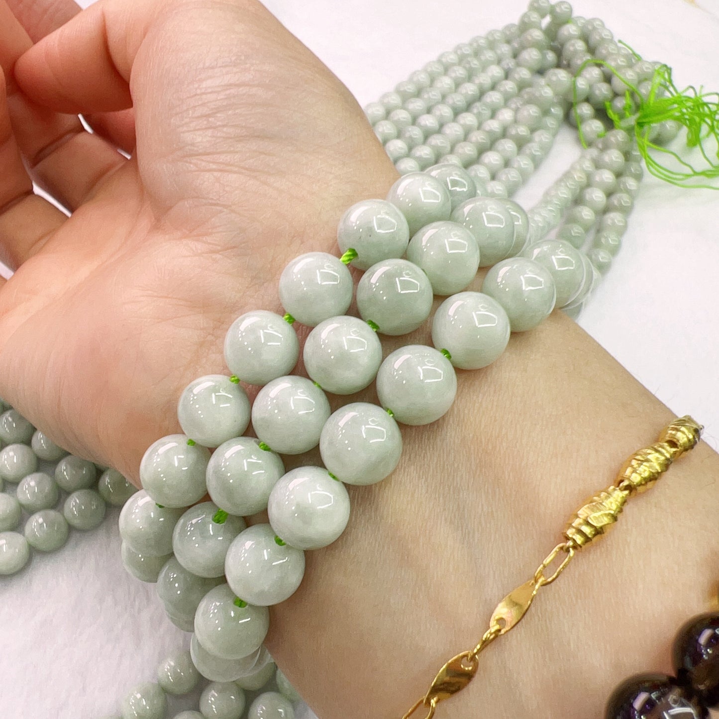Light Green – Genuine Jade 8Mm Jadeite Round Bead Strands For Diy Jewelry Project