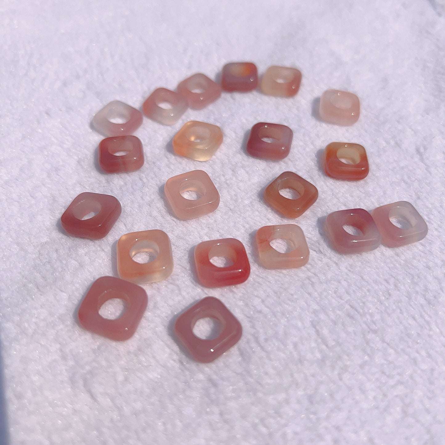 Natural Yanyuan Agate Squre Amulets Charms For Diy Jewelry Projects