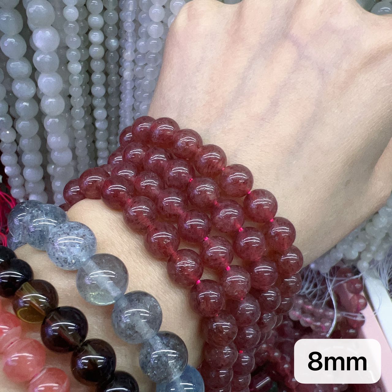 6Mm 8Mm 10Mm Natural Strawberry Quartz Round Bead Strands For Diy Jewelry Project