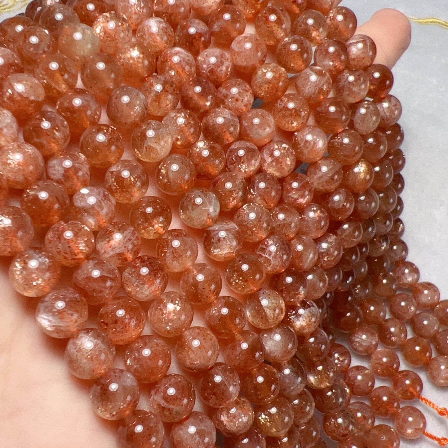 8Mm Natural Golden Sunstone Bead Strands Natural Crystal For Diy Jewelry Project