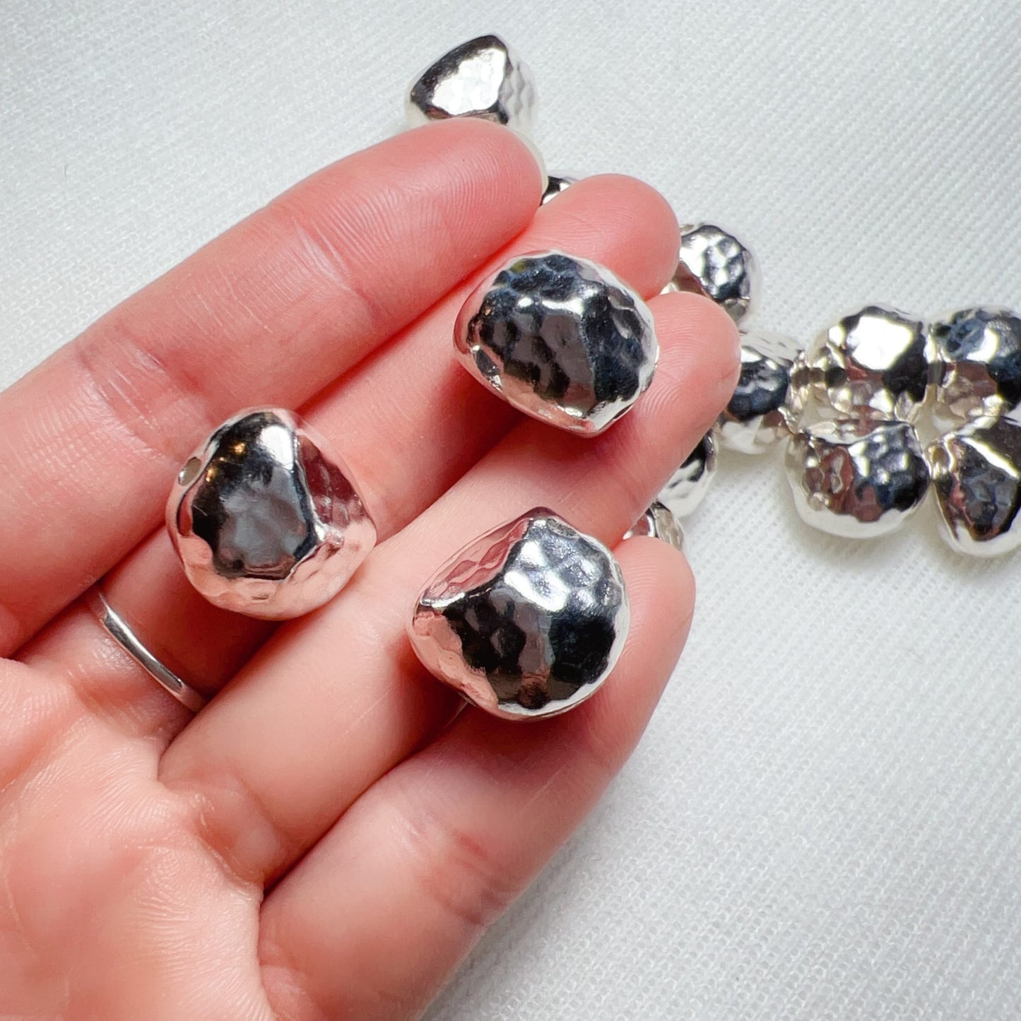 925 Sterling Silver Faceted Irregular Bead Charm – Unique Diy Jewelry Craft Supply