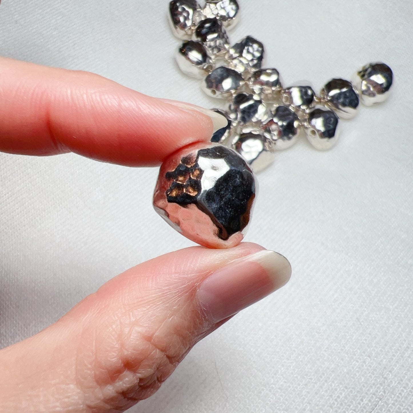 925 Sterling Silver Faceted Irregular Bead Charm – Unique Diy Jewelry Craft Supply