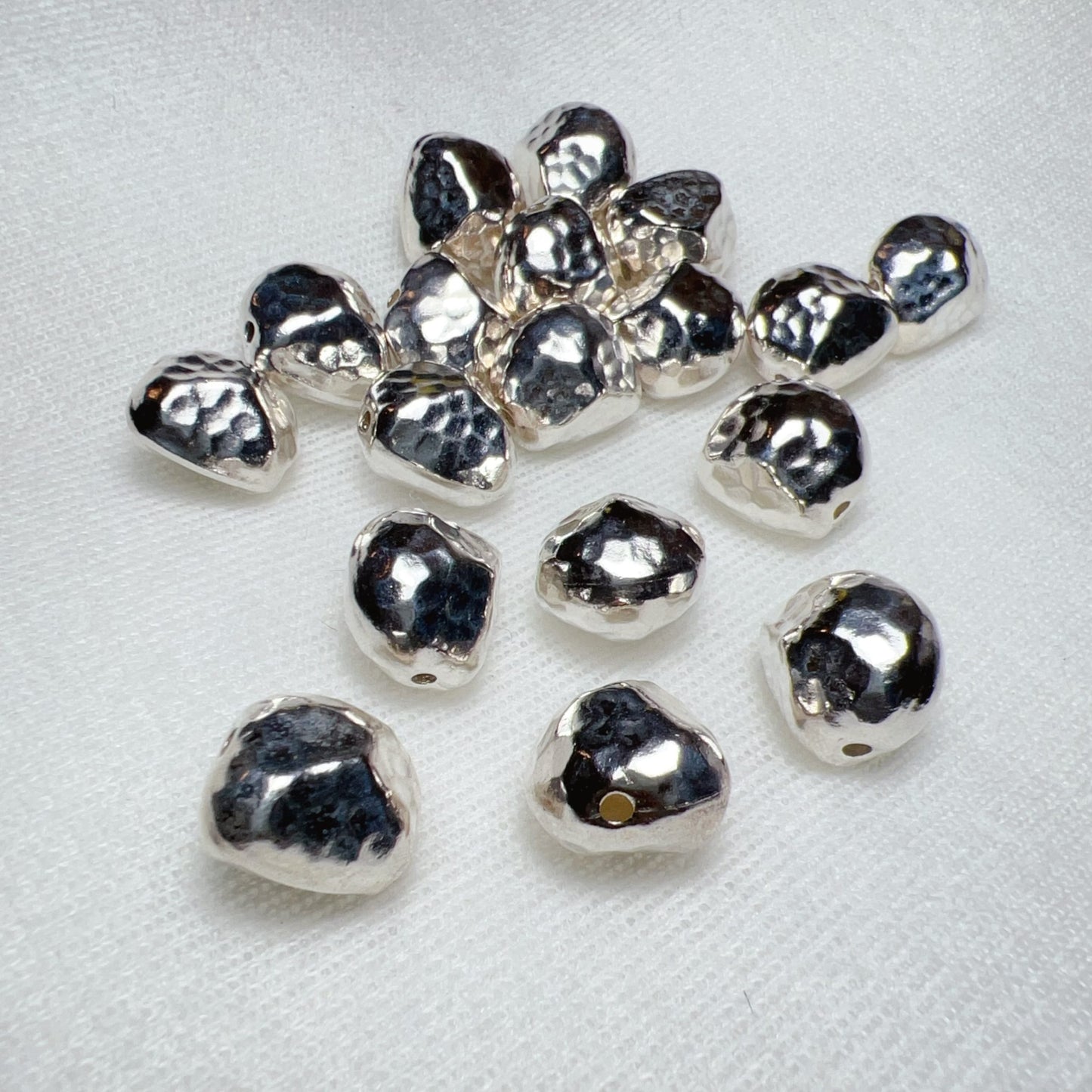 925 Sterling Silver Faceted Irregular Bead Charm – Unique Diy Jewelry Craft Supply