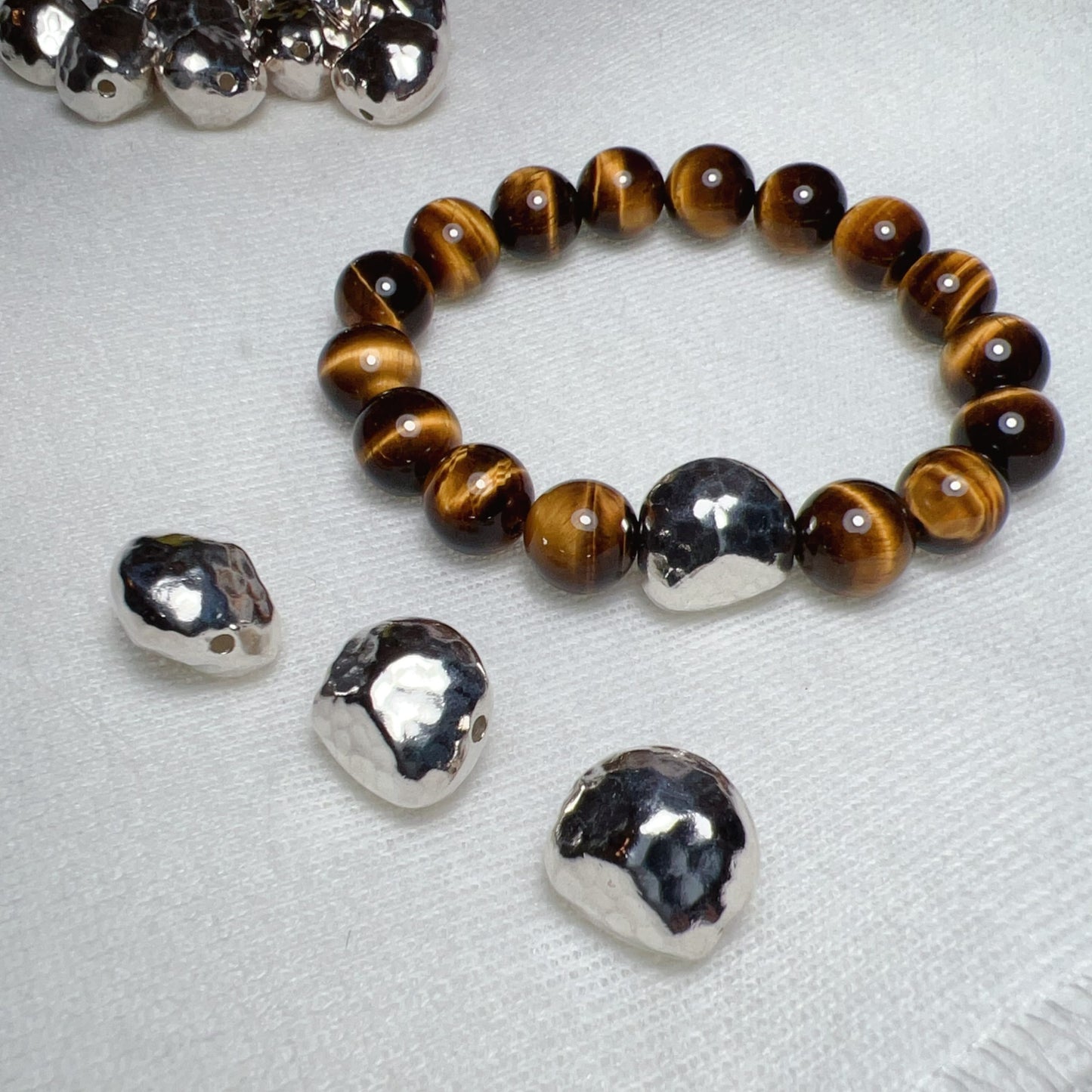 925 Sterling Silver Faceted Irregular Bead Charm – Unique Diy Jewelry Craft Supply