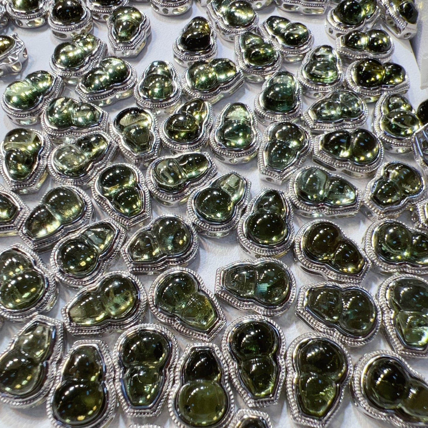 925 Sterling Silver Charm With Premium Moldavite Gourd | Pandora Box Diy Jewelry Project