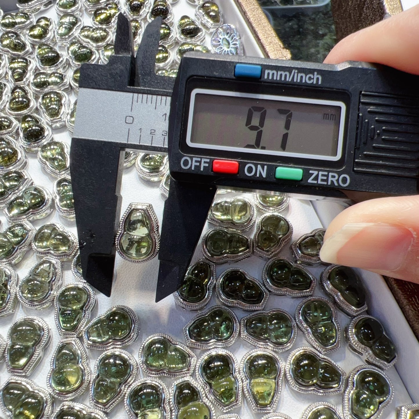 925 Sterling Silver Charm With Premium Moldavite Gourd | Pandora Box Diy Jewelry Project