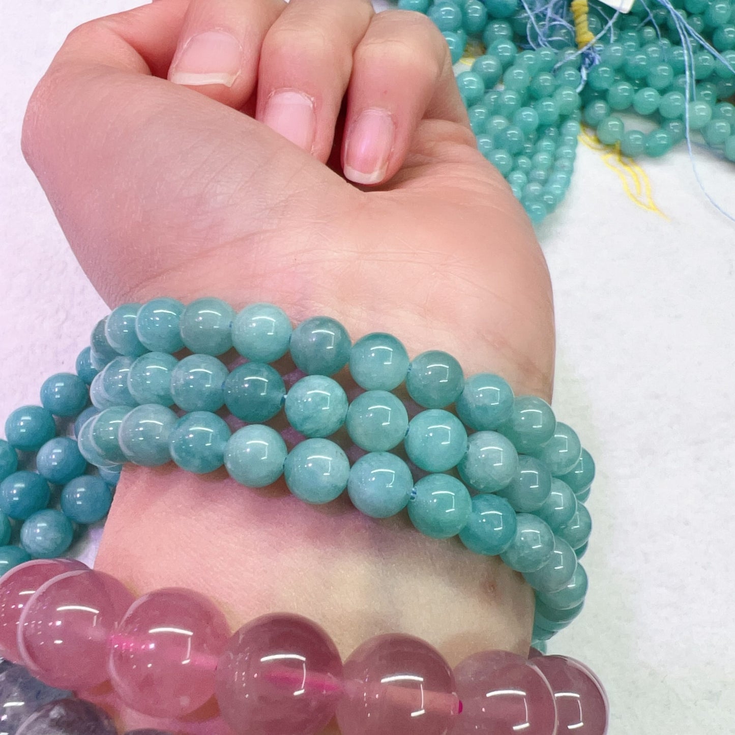 Natural Amazonite Round Bead Strands Premium Quality In Strands For Exquisite Jewelry Making