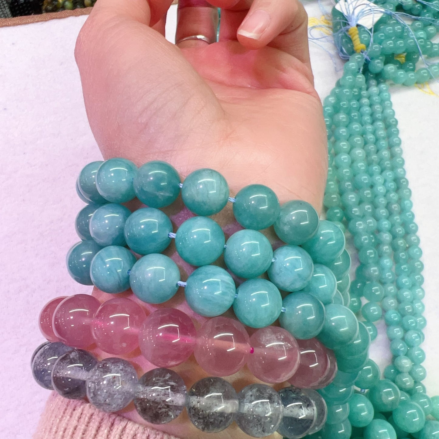 Natural Amazonite Round Bead Strands Premium Quality In Strands For Exquisite Jewelry Making