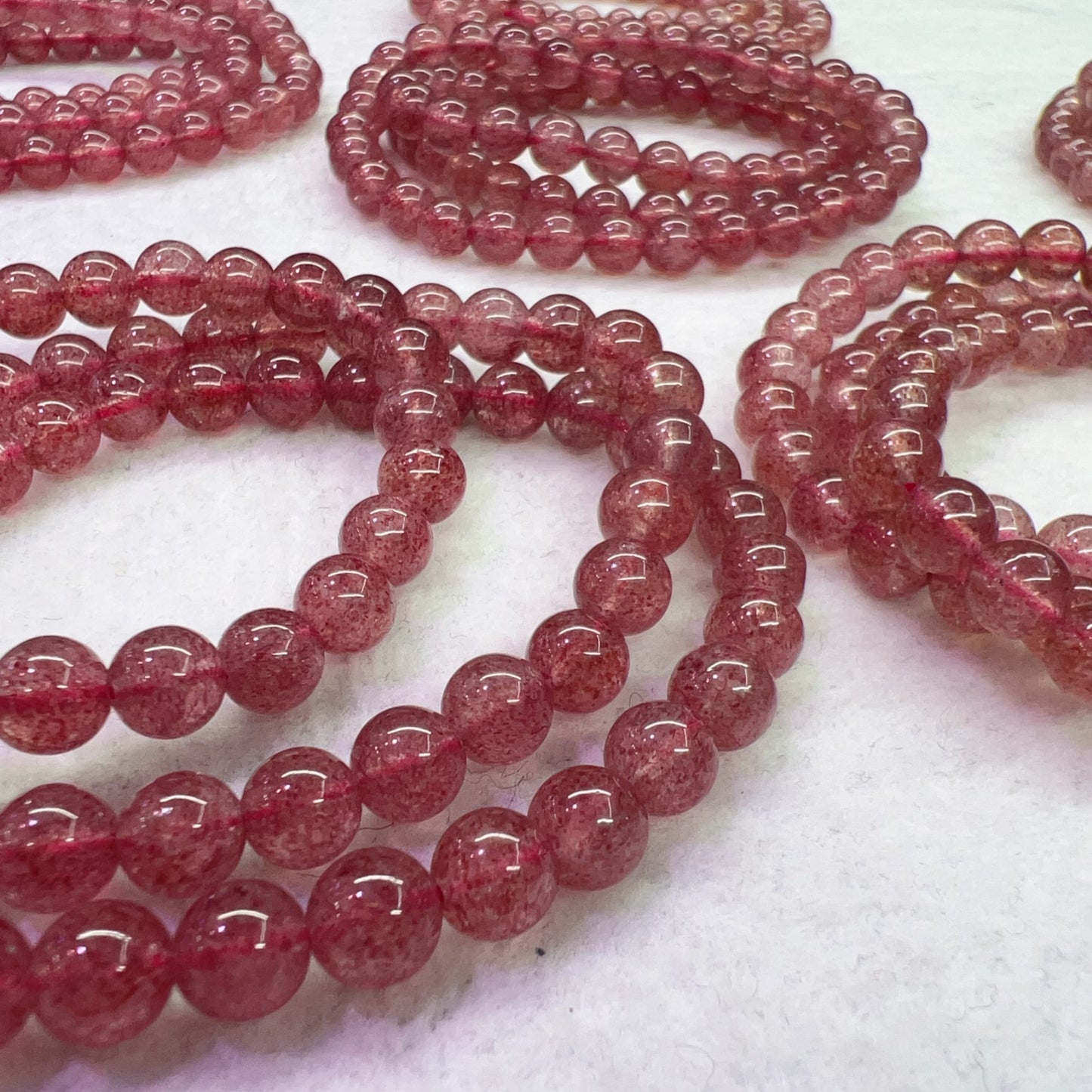3-Wrap Natural Premium Strawberry Quartz Bracelet For Retailer, Diy Jewelry Projects