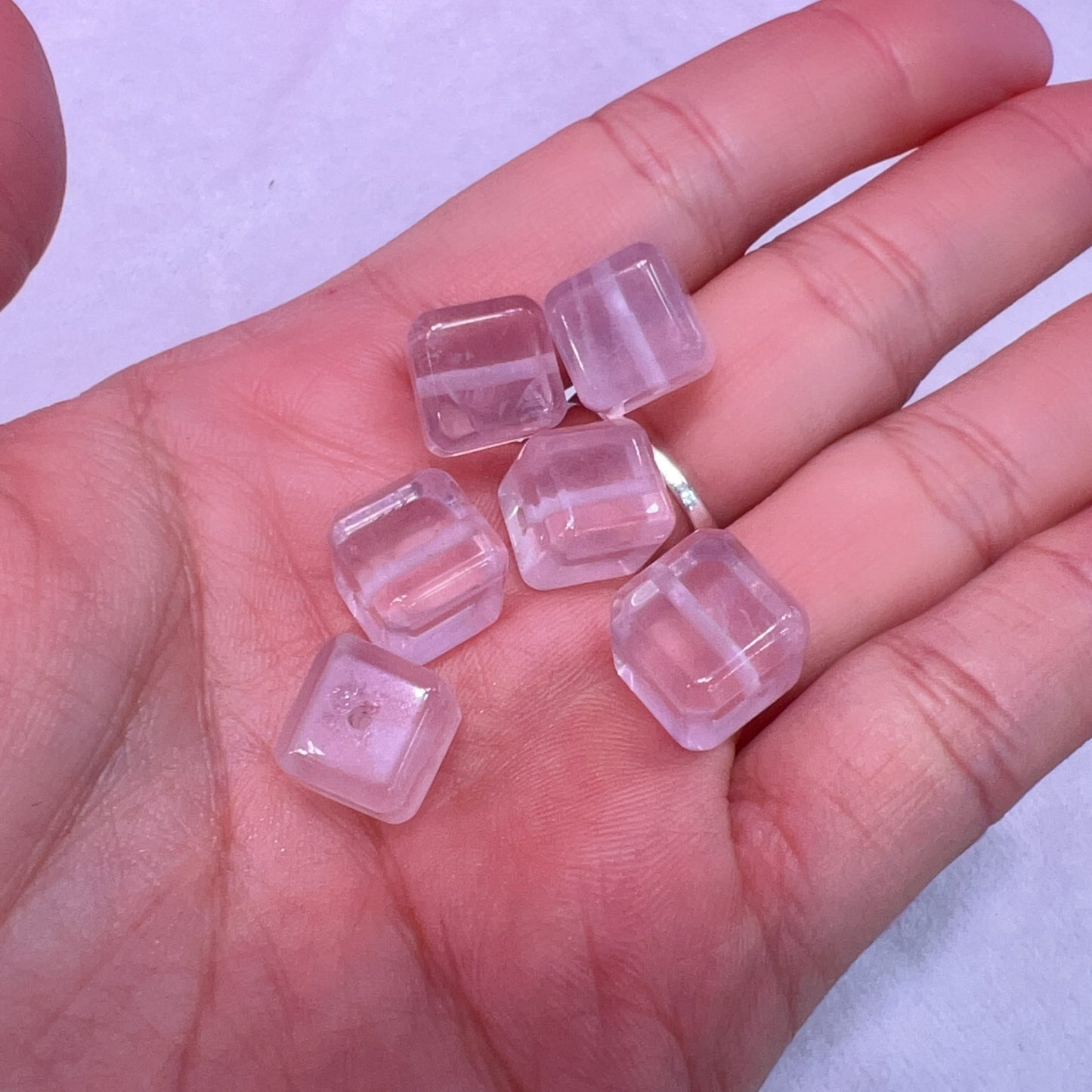 Natural Premium Rose Quartz Cube Beads | Diy Jewelry Supplies For Necklaces, Bracelets, Earrings