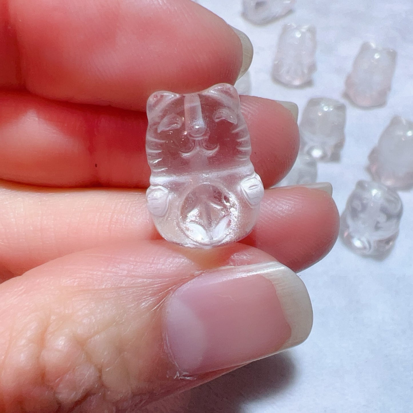 Natural Clear Quartz Lucky Cat Beads | Diy Jewelry Supplies For Necklaces, Bracelets