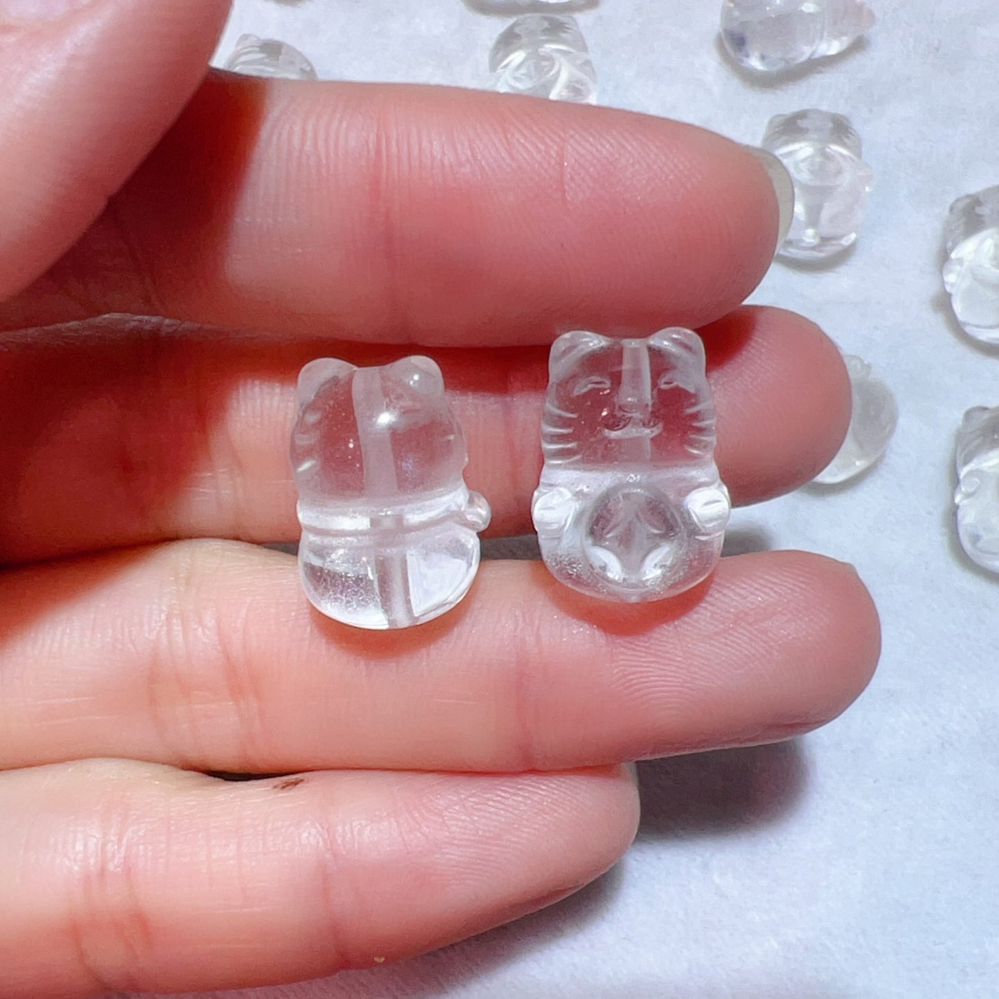 Natural Clear Quartz Lucky Cat Beads | Diy Jewelry Supplies For Necklaces, Bracelets