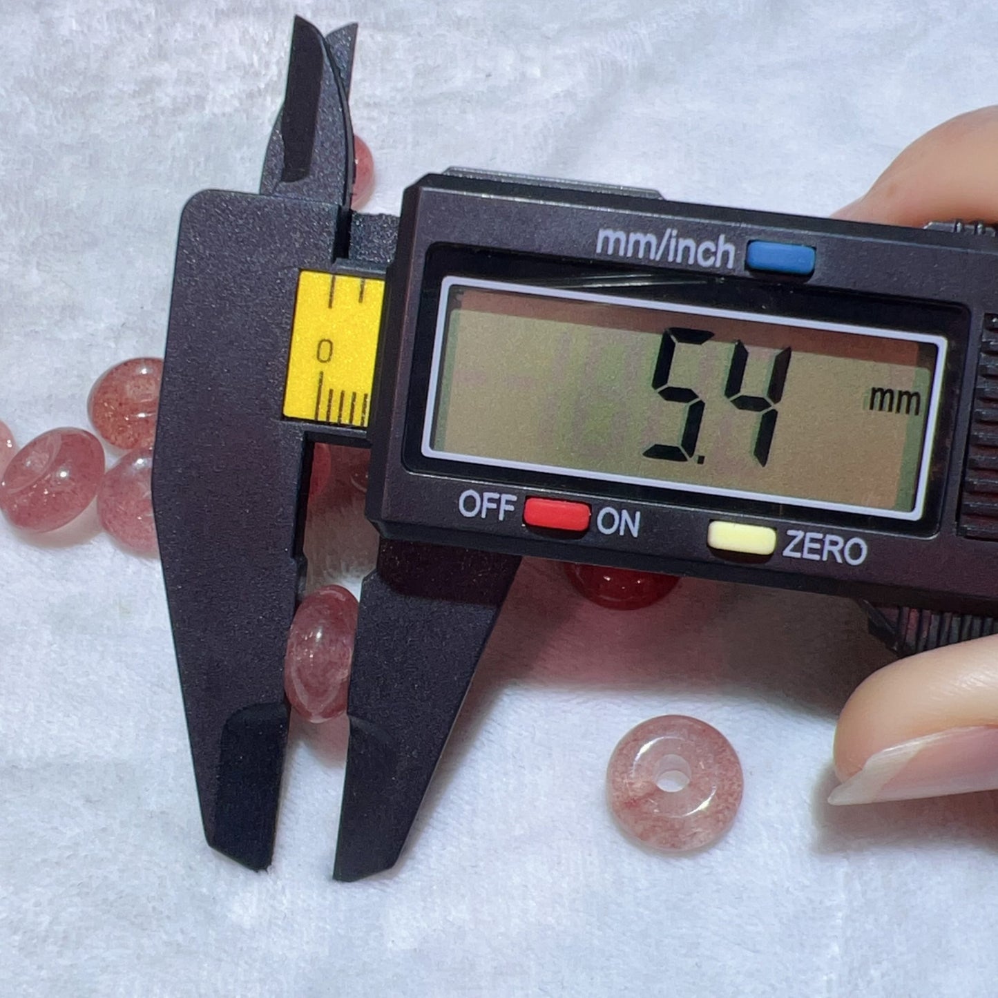 12Mm Premium Strawberry Quartz Donut Shape Charm For Earrings, Bracelets, Necklaces
