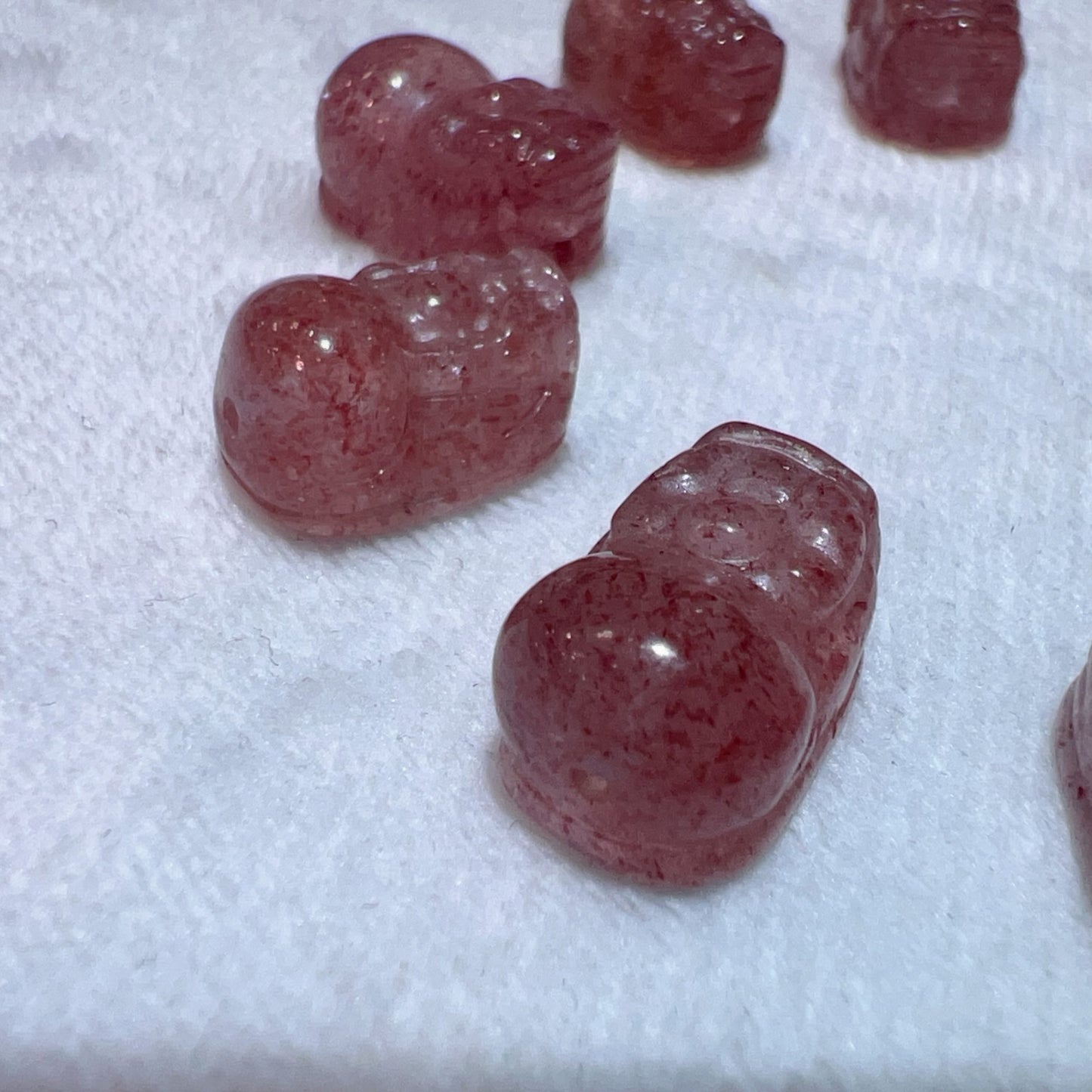Premium Strawberry Quartz Pixiu Charms For Diy Jewelry Projects