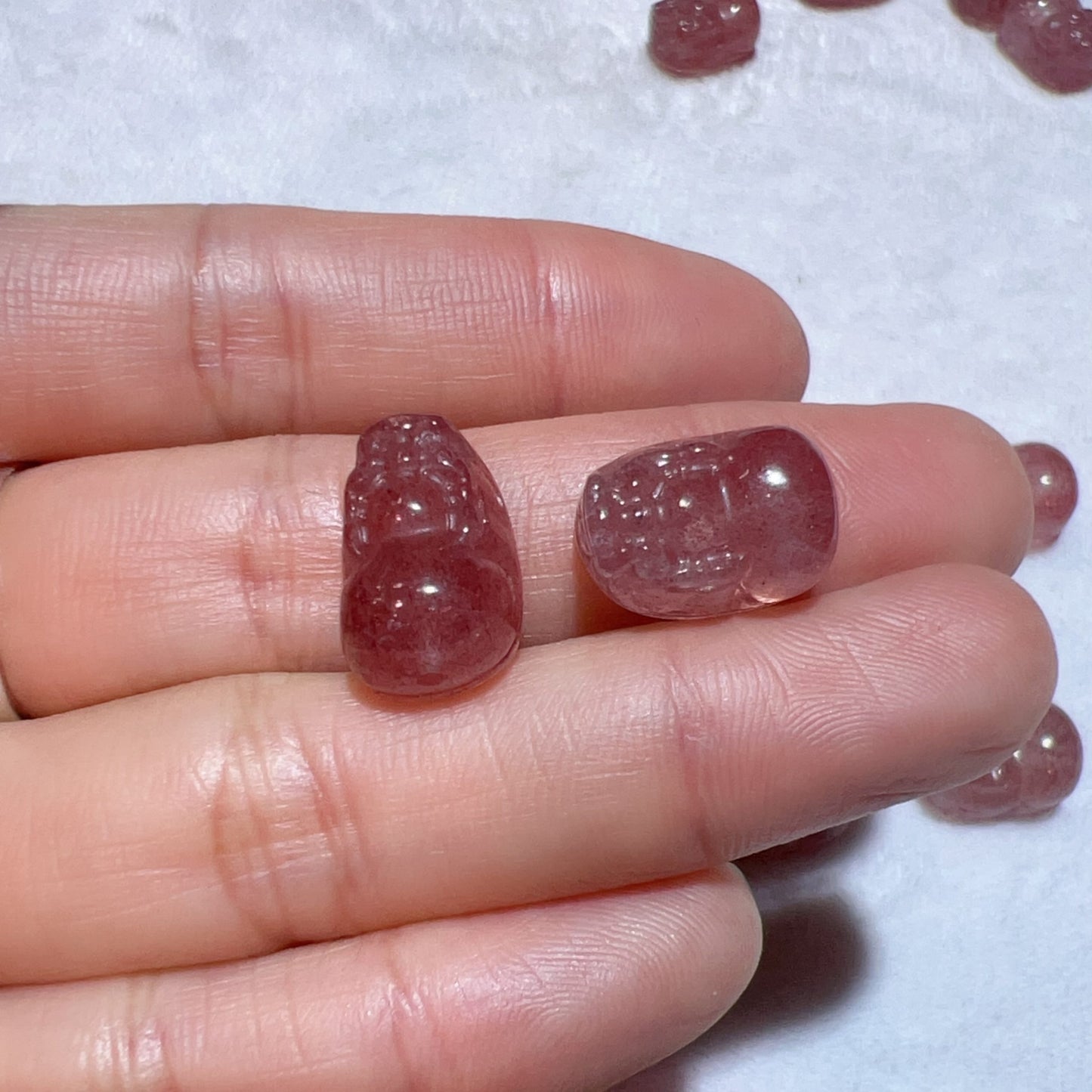 Premium Strawberry Quartz Pixiu Charms For Diy Jewelry Projects