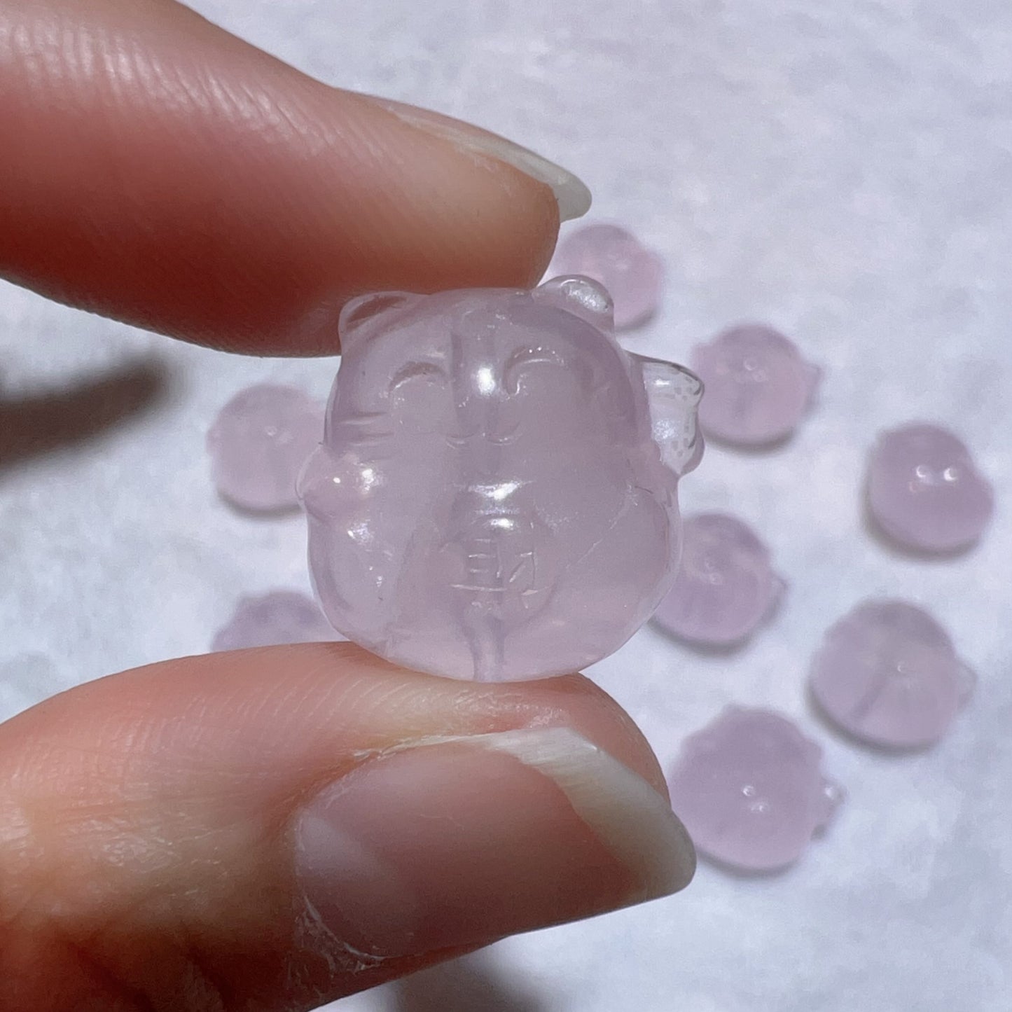 Premium Rose Quartz Lucky Cat Charms | Diy Jewelry Making Supplies For Necklaces, Bracelets Crafting