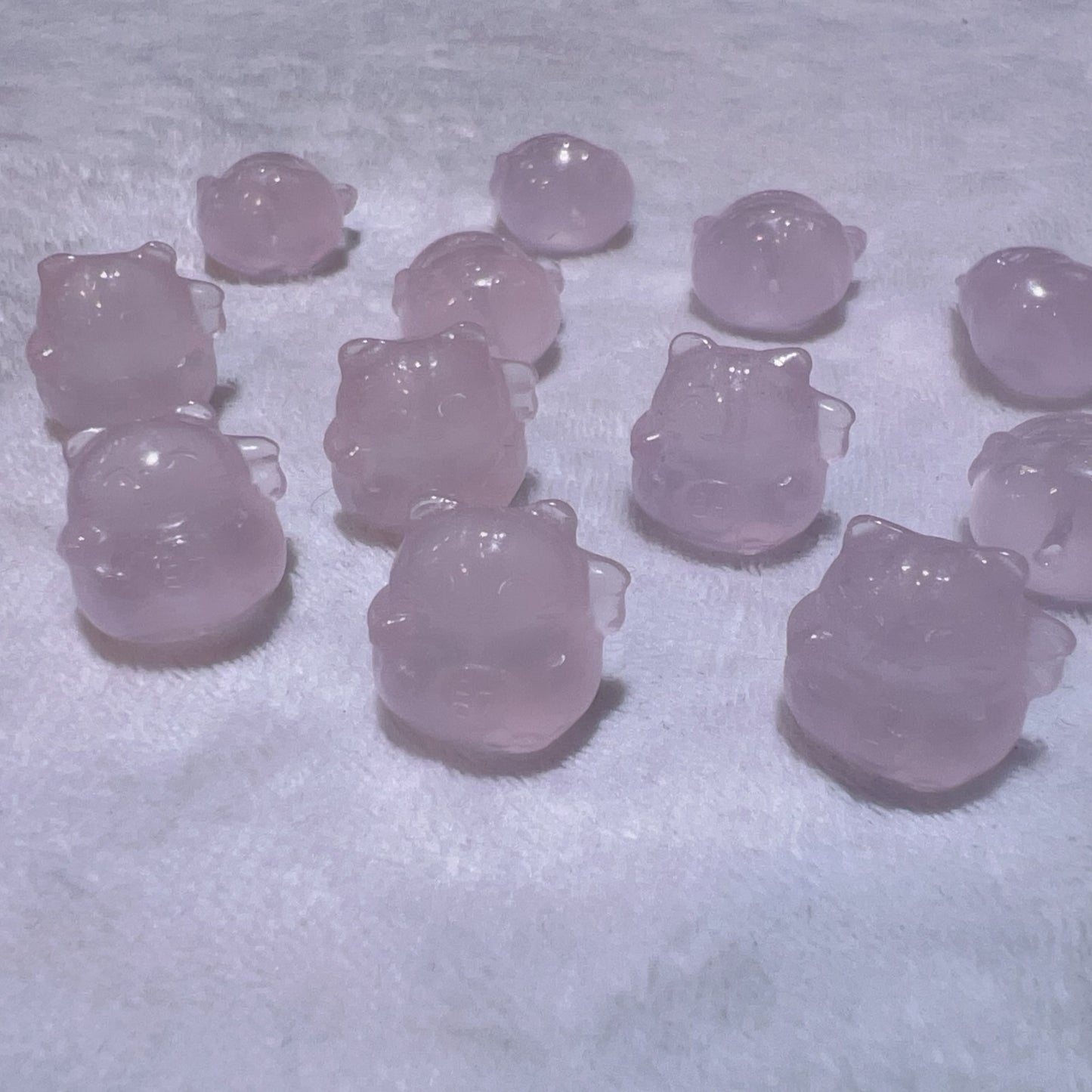 Premium Rose Quartz Lucky Cat Charms | Diy Jewelry Making Supplies For Necklaces, Bracelets Crafting