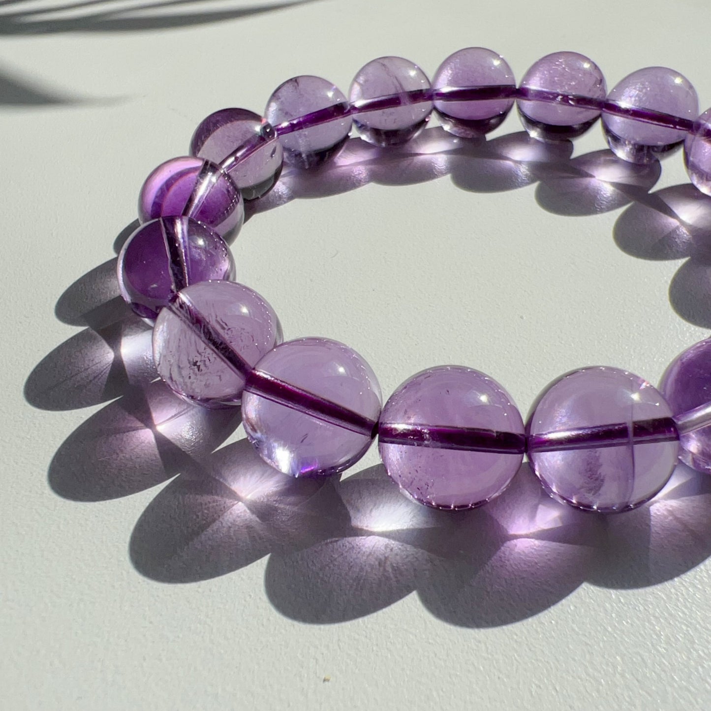 12Mm Amethyst Crystal Bracelet | Natural Healing Stone For Crown Chakra | Reiki Meditation Jewelry For Stress Relief And Mental Clarity