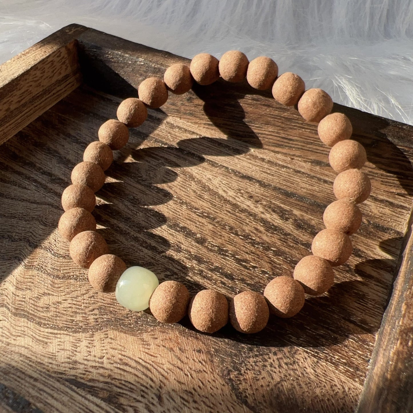 Handcrafted Lavender Aroma Healing Bracelet With Green Nephrite Jade For Calming, Soothing, Relaxation