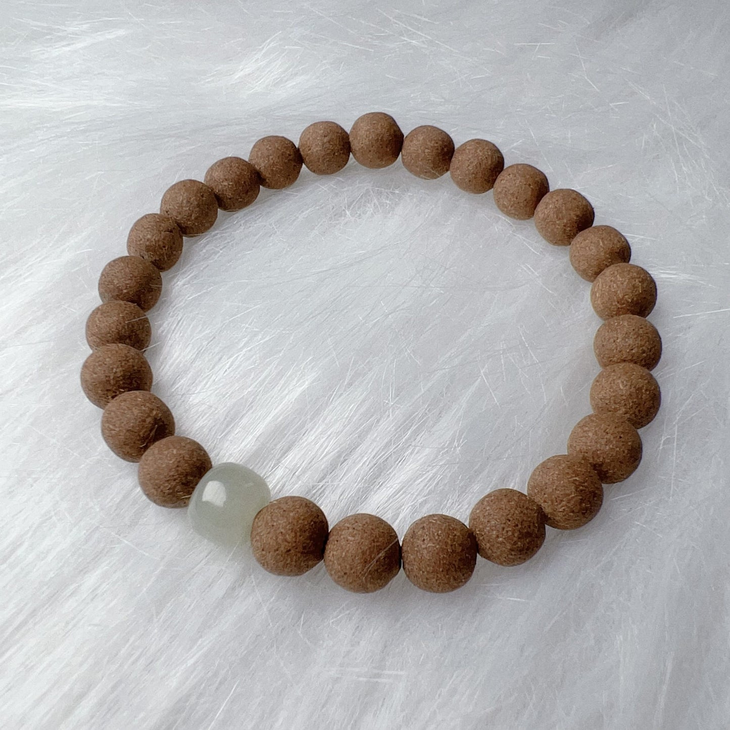 Handcrafted Lavender Aroma Healing Bracelet With Green Nephrite Jade For Calming, Soothing, Relaxation