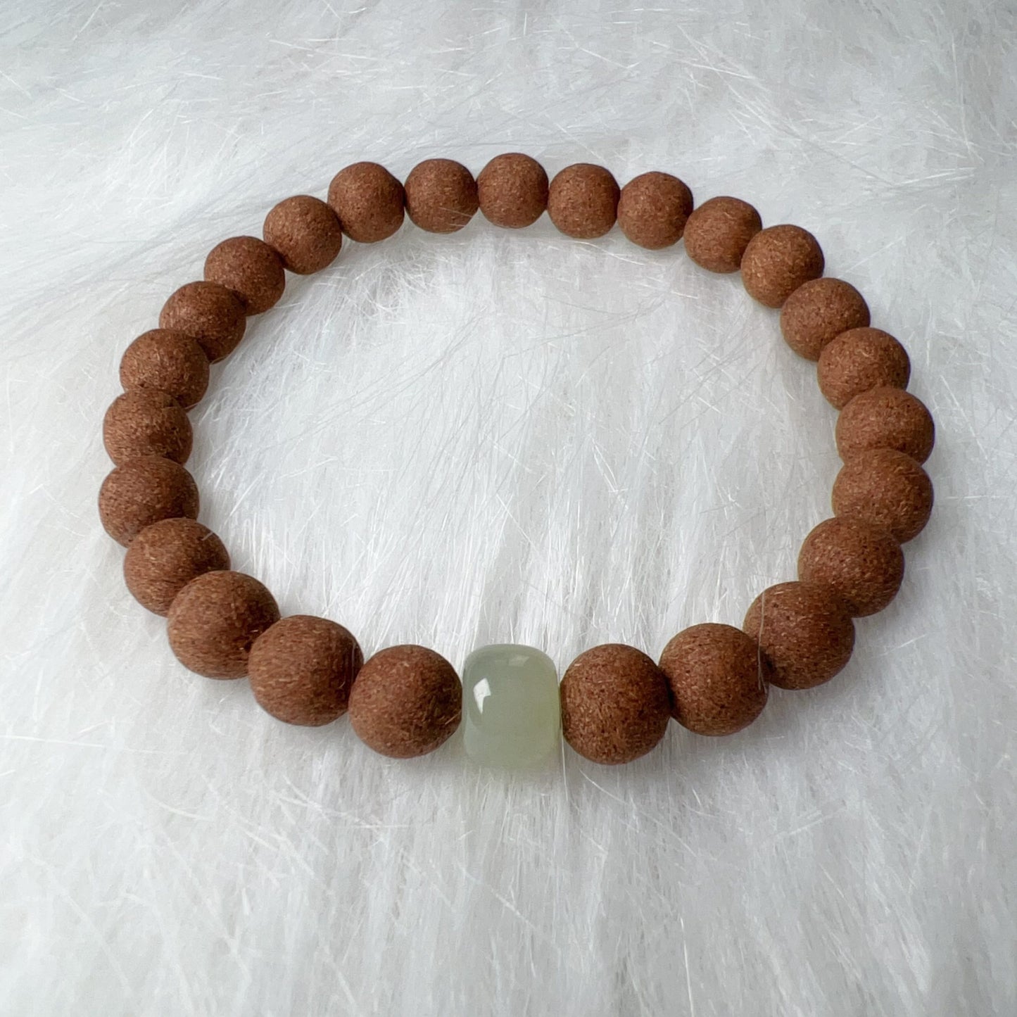 Handcrafted Lavender Aroma Healing Bracelet With Green Nephrite Jade For Calming, Soothing, Relaxation