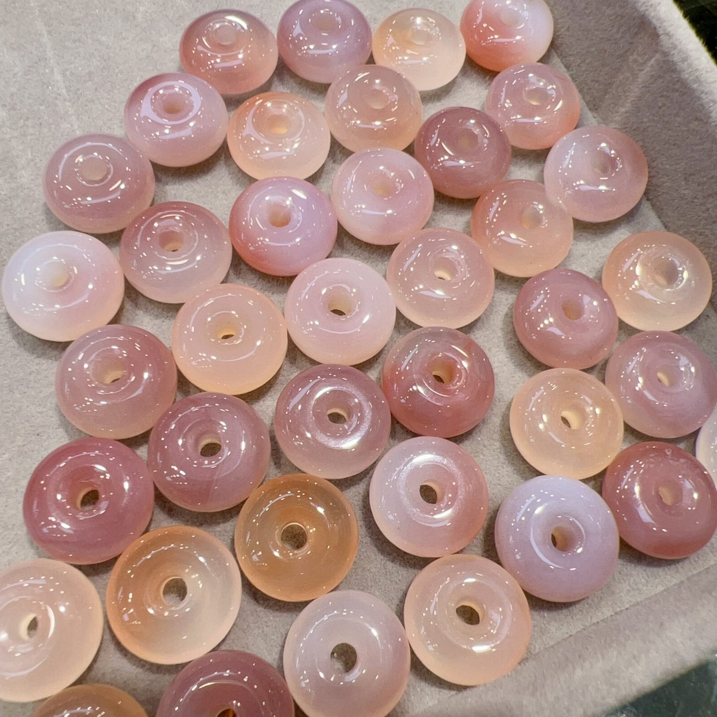 Natural Yanyuan Agate Amulets Charms Donut Shape Diy Jewelry Project