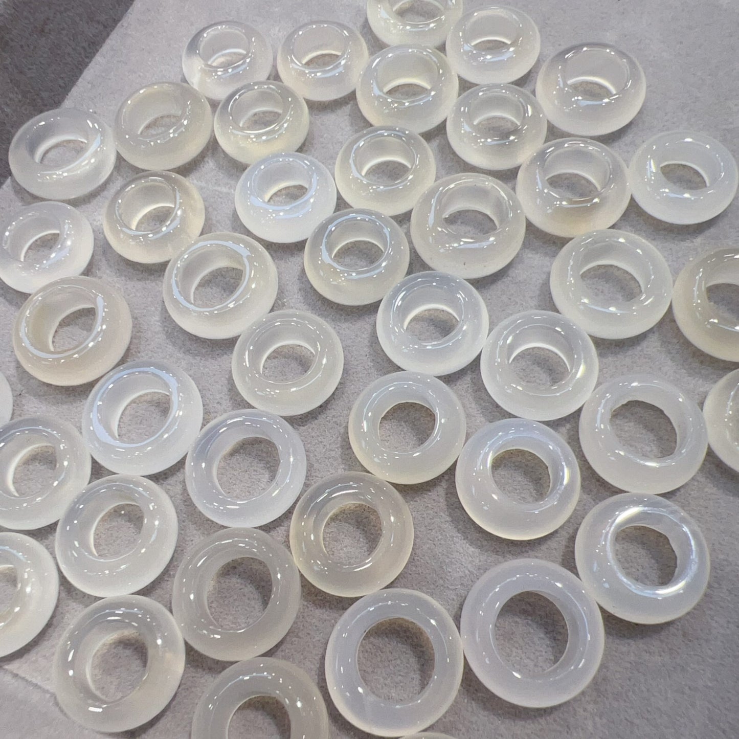 Natural White Chalcedony Ring Charms | Diy Jewelry Making Supplies | Boho Minimalist Pendant