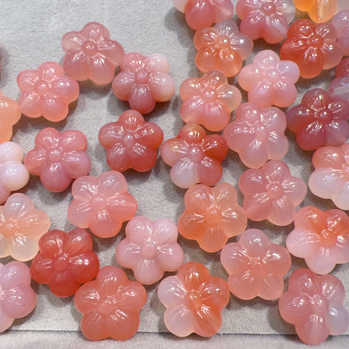Natural Yanyuan Agate Plum Blossom Bead Charm | Chinese Flower Stone | Diy Jewelry Making Supplies | Handmade Gemstone Component