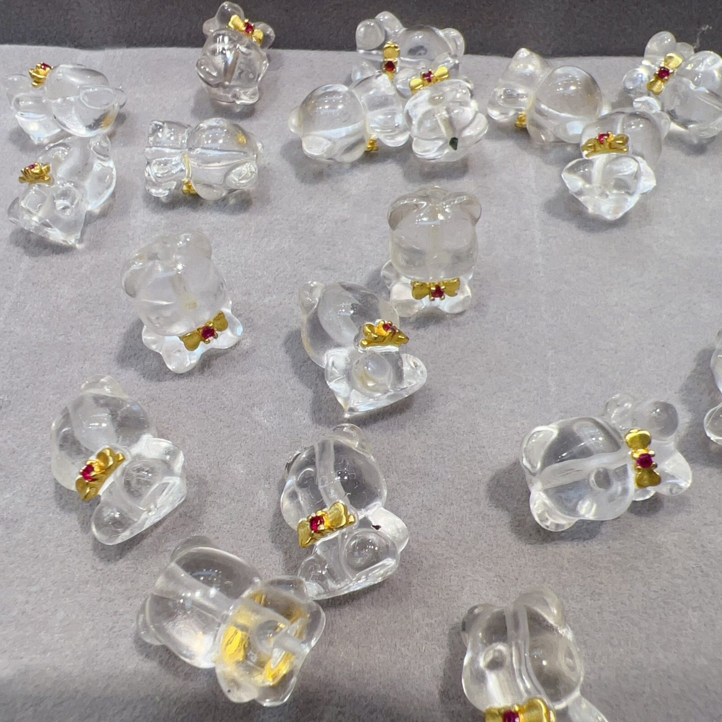 Natural Clear Quartz Bear Bead Charms – Adorable Diy Jewelry Components For Unique Craft Projects