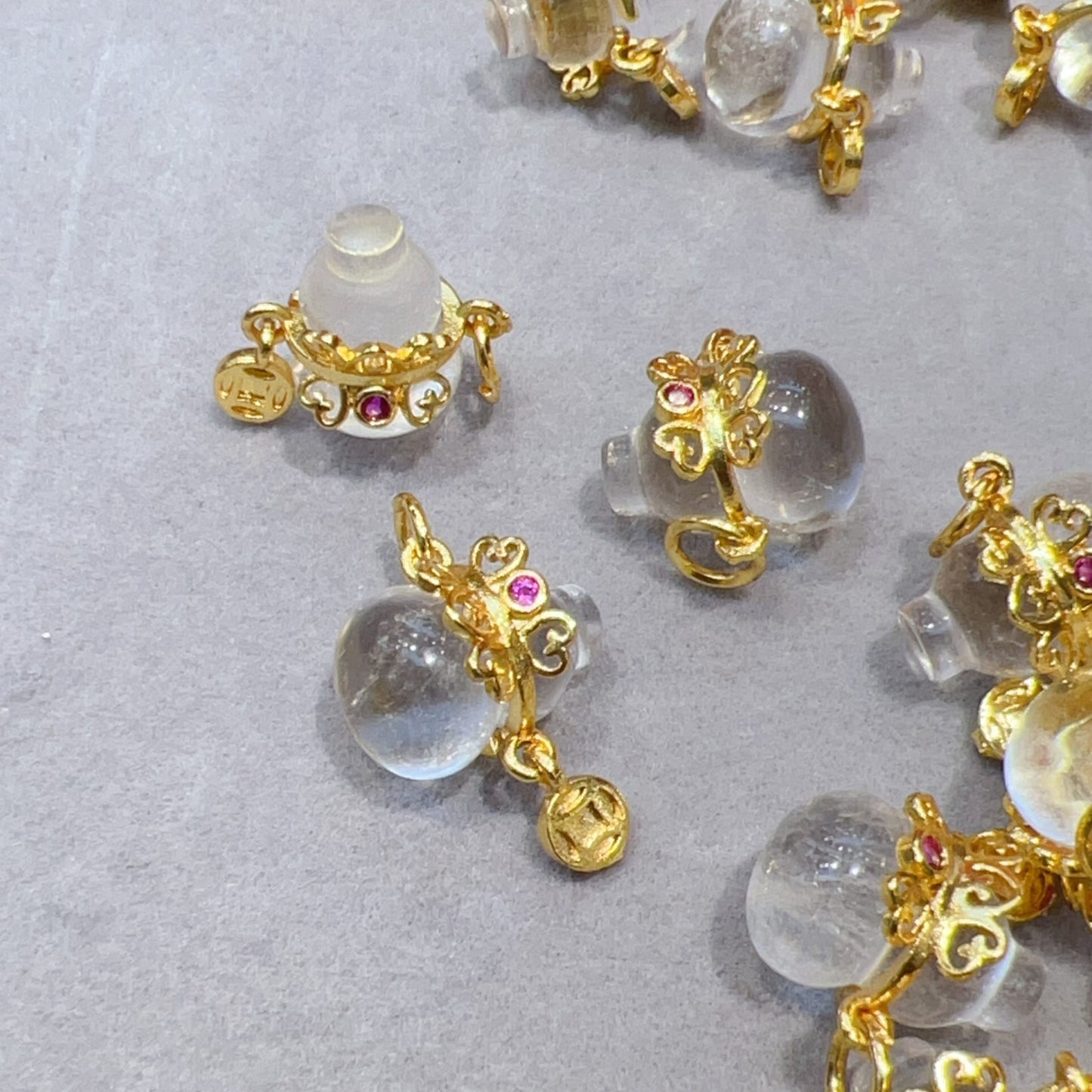 Natural Clear Quartz Crystal Gourd Pendant | Handmade Diy Jewelry Making Supplies | Healing Gemstone Charm For Necklaces And Bracelets
