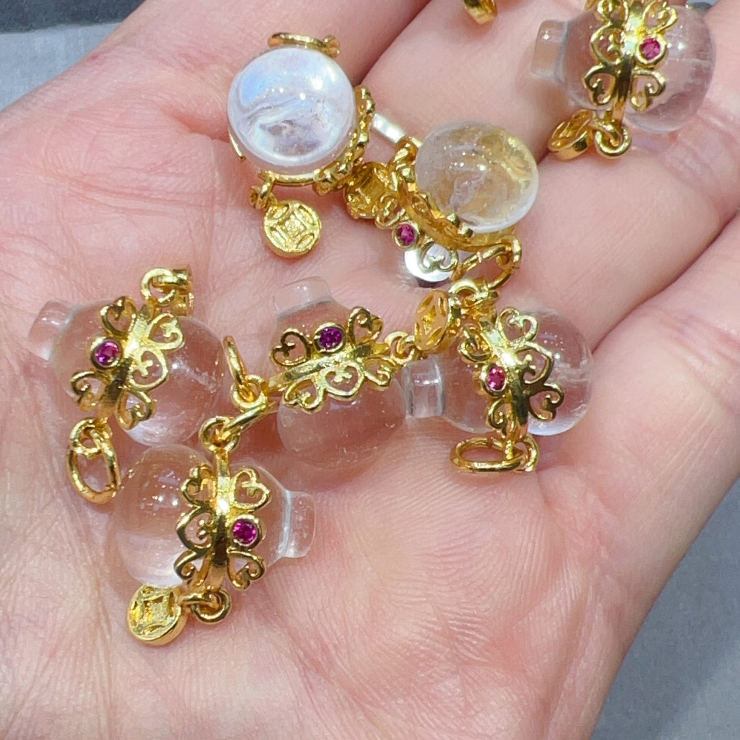 Natural Clear Quartz Crystal Gourd Pendant | Handmade Diy Jewelry Making Supplies | Healing Gemstone Charm For Necklaces And Bracelets