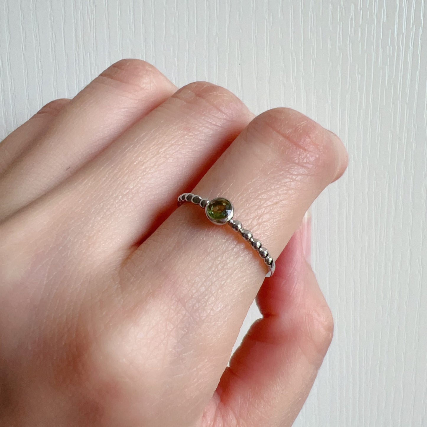 Minimal Round Cut Moldavite Ring With 925 Sterling Silver Adjustable Style | Rare High-Frequency Heart Chakra Healing