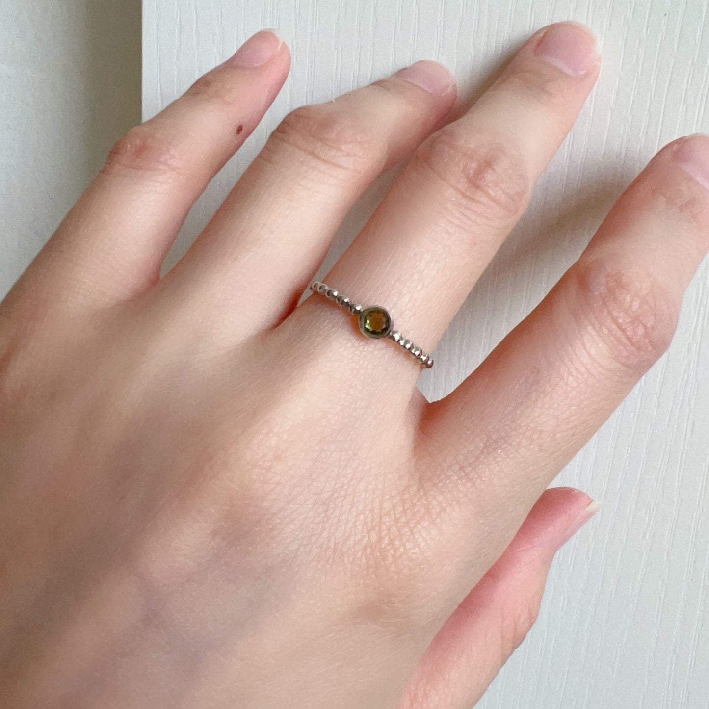 Minimal Round Cut Moldavite Ring With 925 Sterling Silver Adjustable Style | Rare High-Frequency Heart Chakra Healing