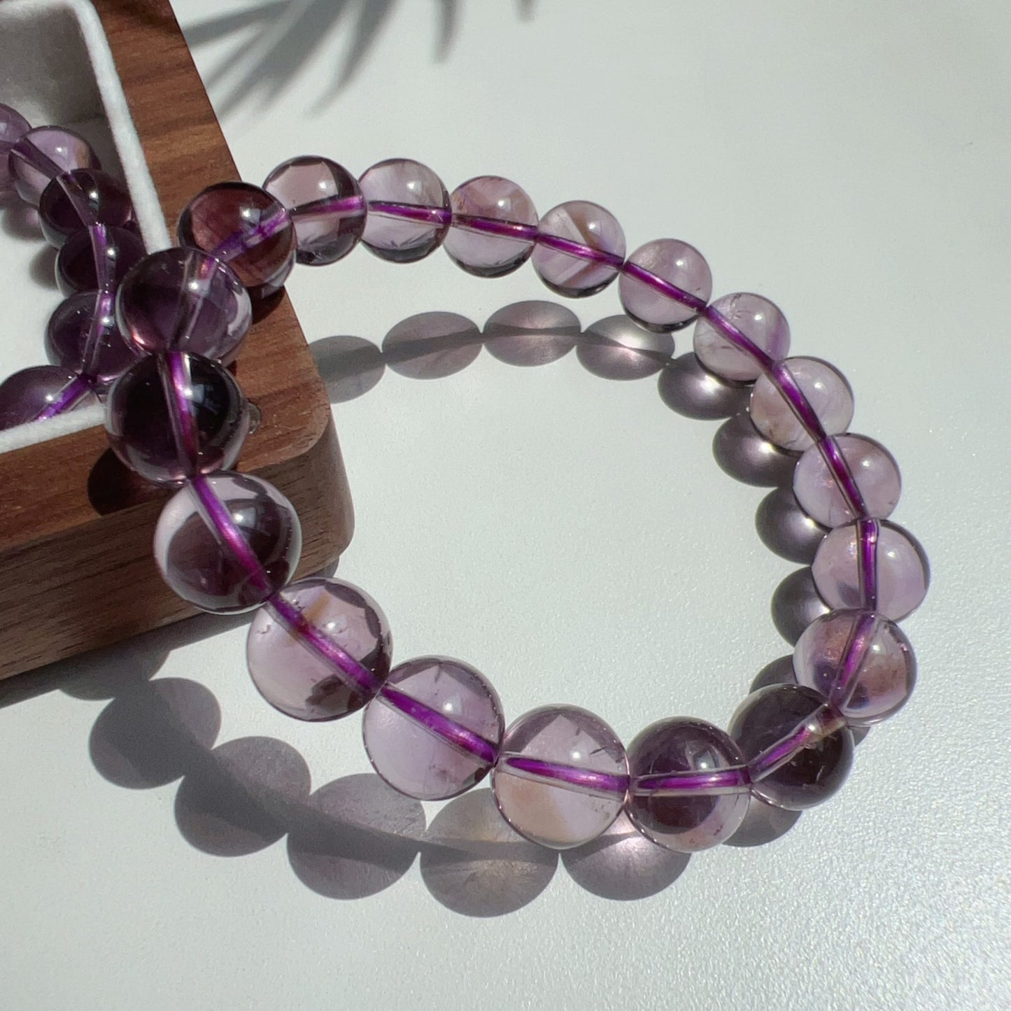 10.5Mm High-Clarity Amethyst Crystal Bracelet | Natural Healing Stone For Crown Chakra | Reiki Meditation Jewelry