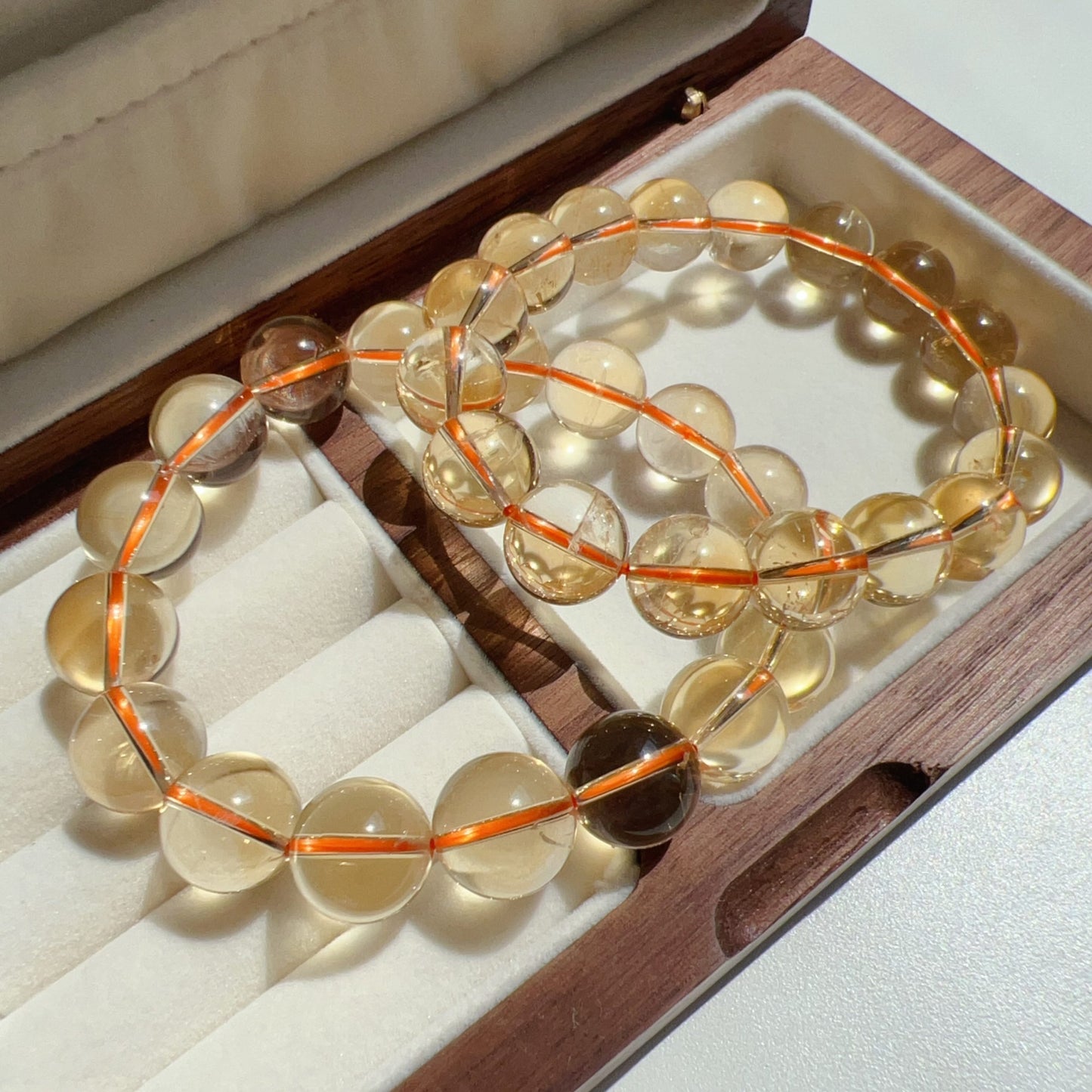 12Mm Natural Citrine Healing Bracelet | Wealth Attraction | Solar Plexus Chakra | November Birthstone Gift