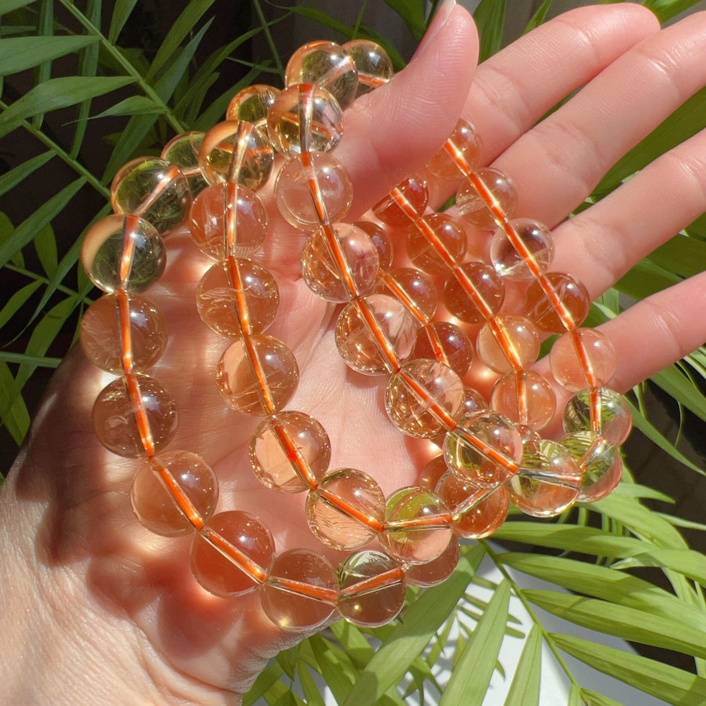 12Mm Natural Citrine Healing Bracelet | Wealth Attraction | Solar Plexus Chakra | November Birthstone Gift