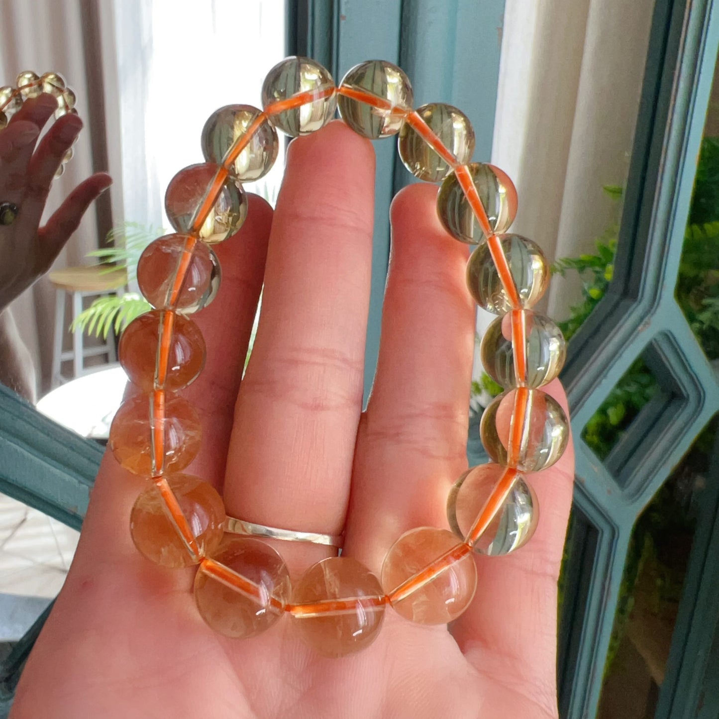 12Mm Natural Citrine Healing Bracelet | Wealth Attraction | Solar Plexus Chakra | November Birthstone Gift