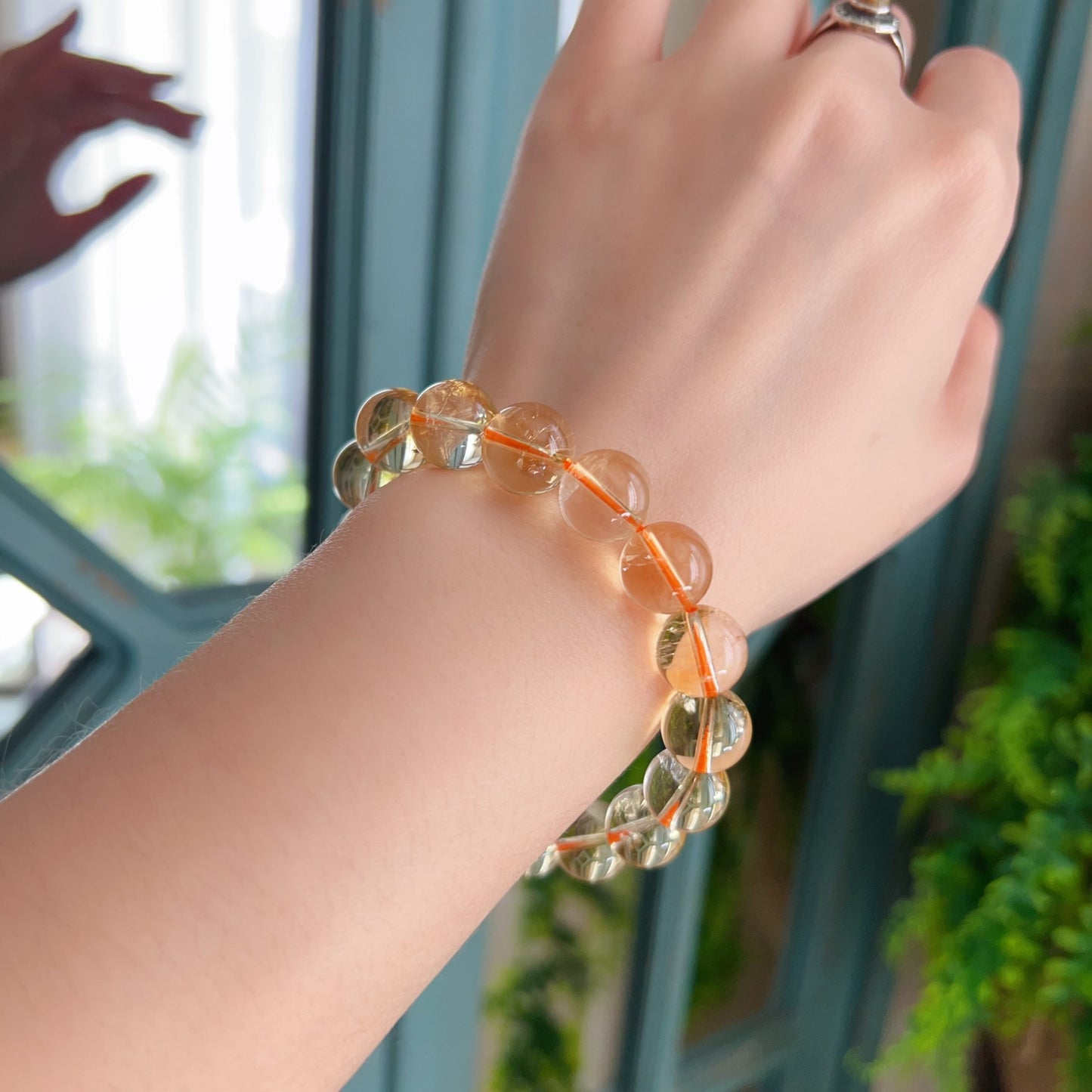 12Mm Natural Citrine Healing Bracelet | Wealth Attraction | Solar Plexus Chakra | November Birthstone Gift