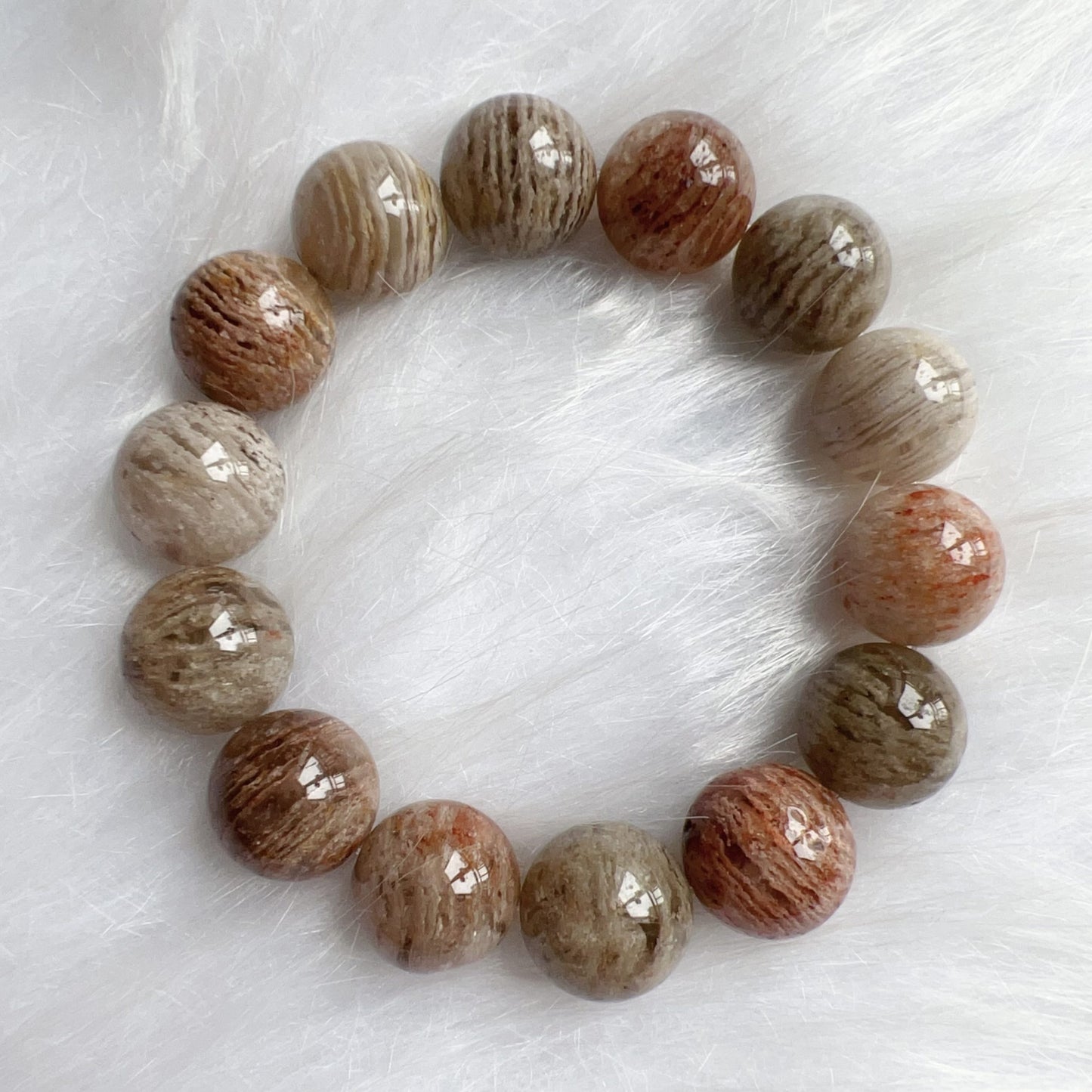 Large Assorted Layers Phantom Quartz Bracelet 15.3Mm For Spiritual Balance