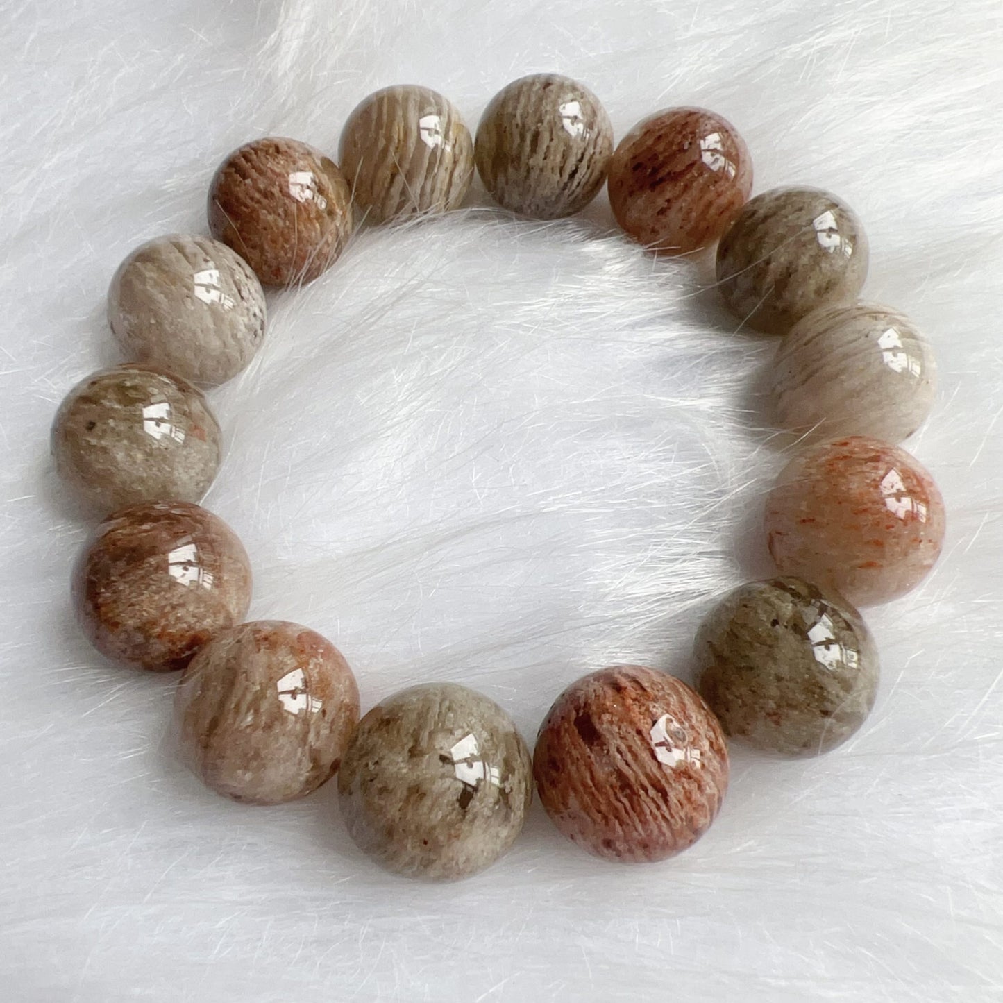Large Assorted Layers Phantom Quartz Bracelet 15.3Mm For Spiritual Balance