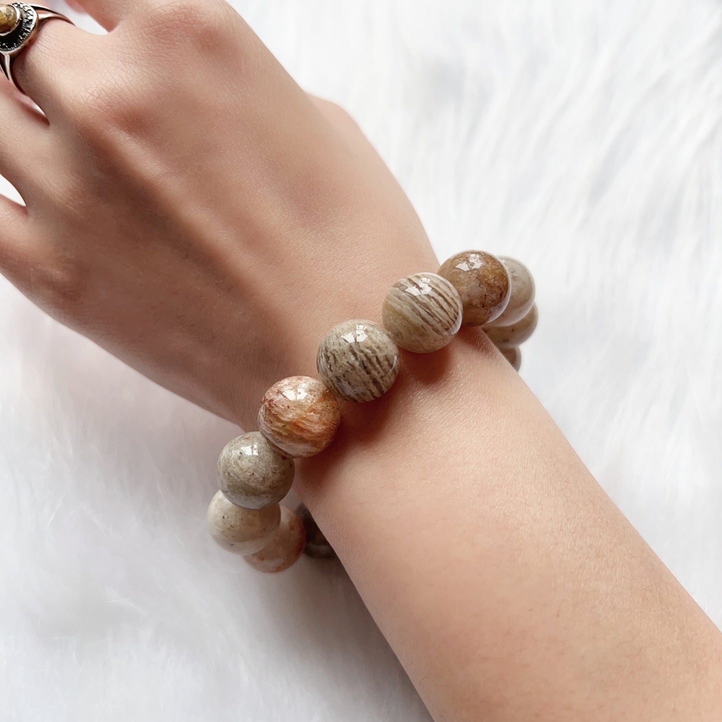 Large Assorted Layers Phantom Quartz Bracelet 15.3Mm For Spiritual Balance