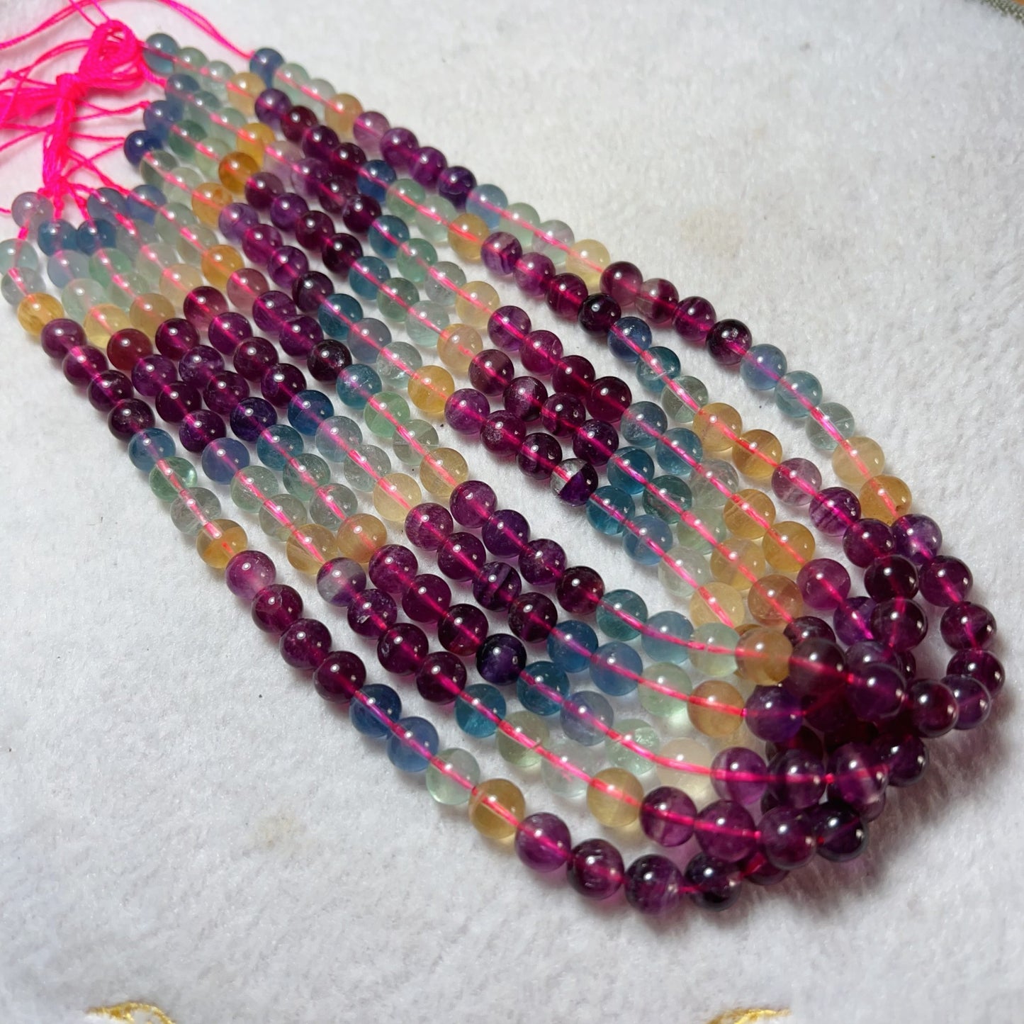 8Mm Natural High-Quality Assorted Fluorite Round Bead Strands For Diy Jewelry Project