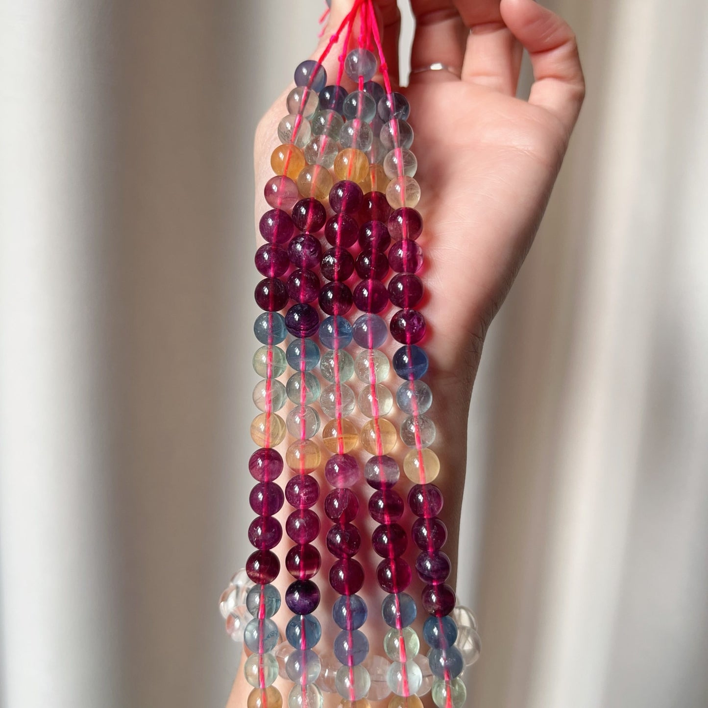 8Mm Natural High-Quality Assorted Fluorite Round Bead Strands For Diy Jewelry Project