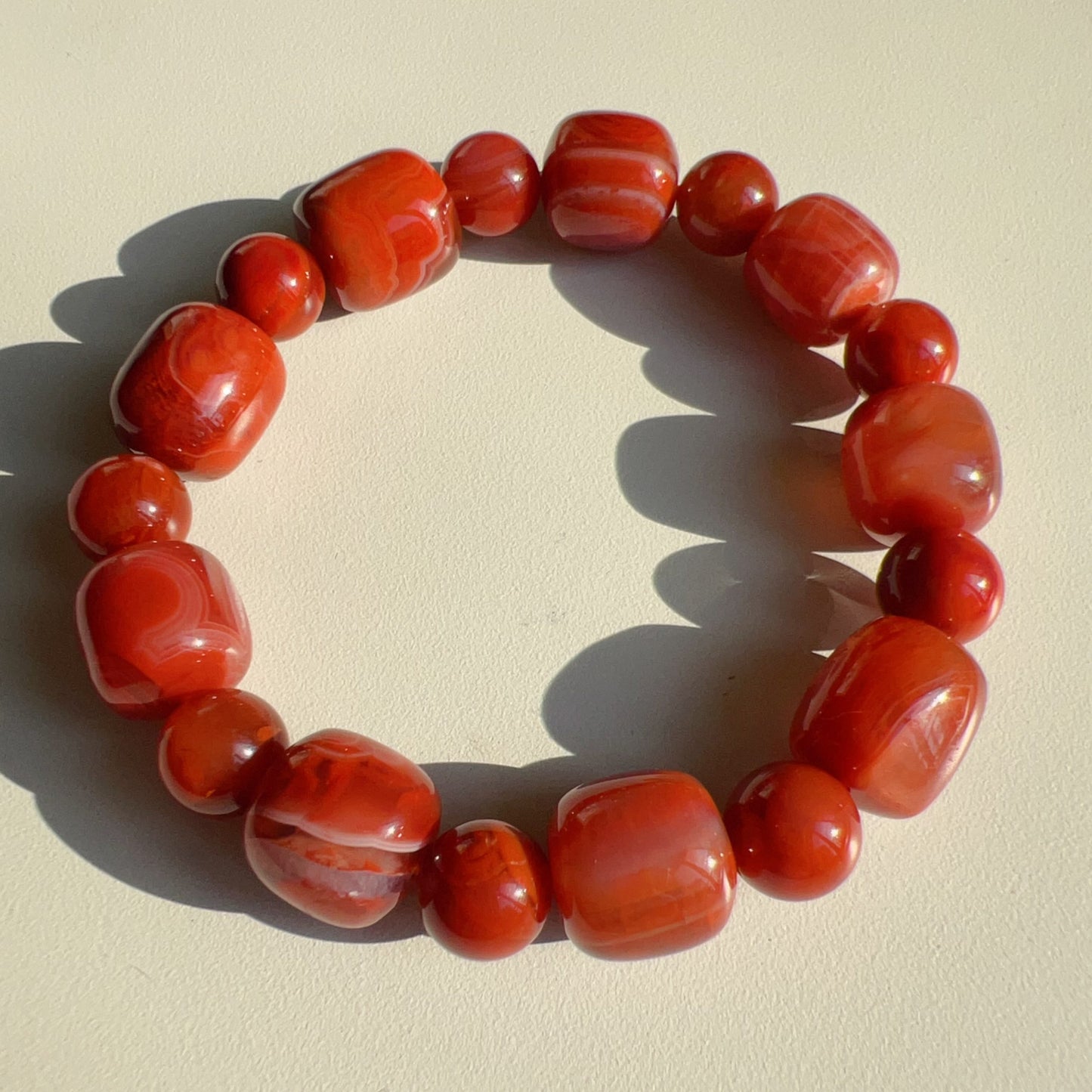 Customed Design Natural Nanhong Agate Bracelet | Stone Of Strength | Root Chakra Healing Stone Jewelry
