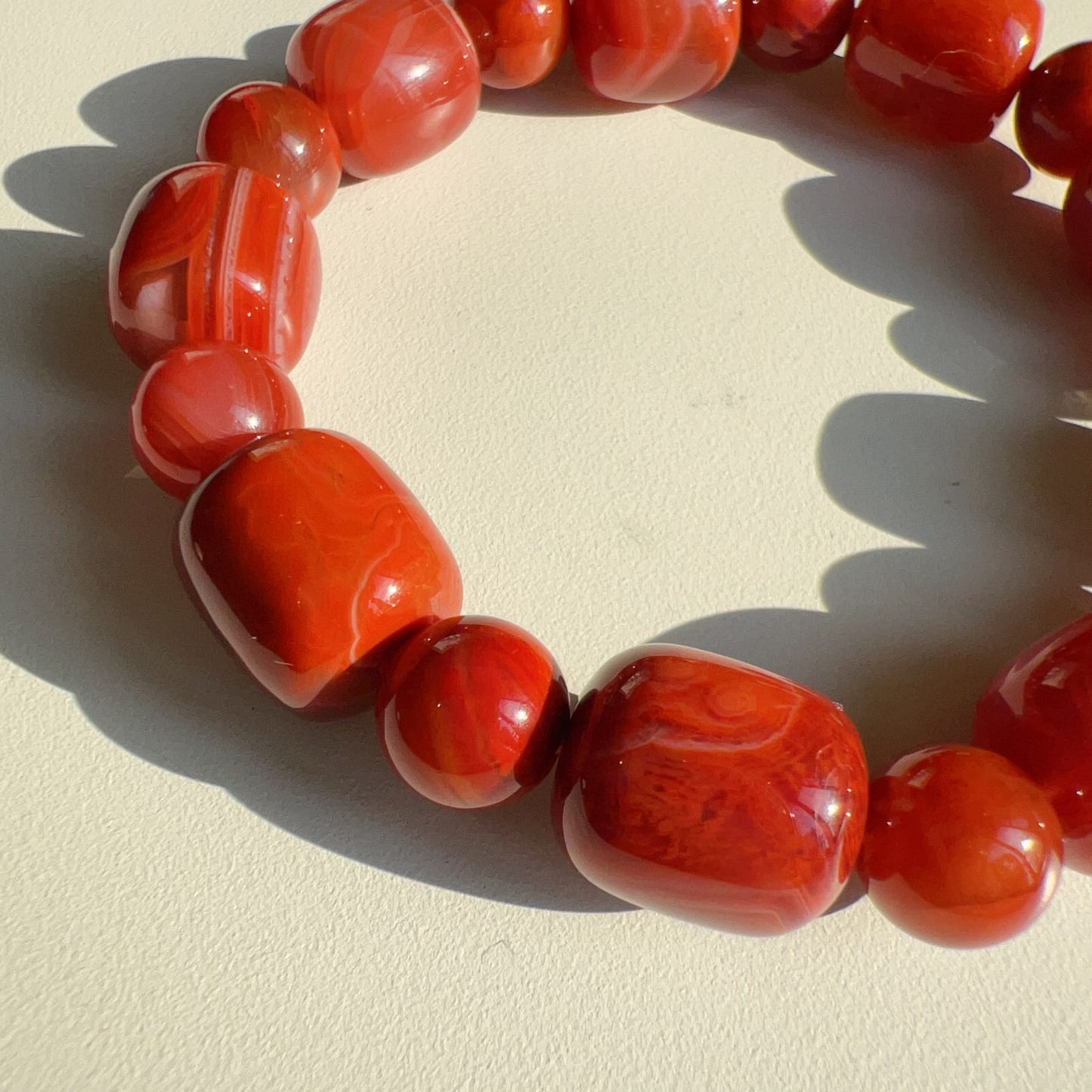 Customed Design Natural Nanhong Agate Bracelet | Stone Of Strength | Root Chakra Healing Stone Jewelry