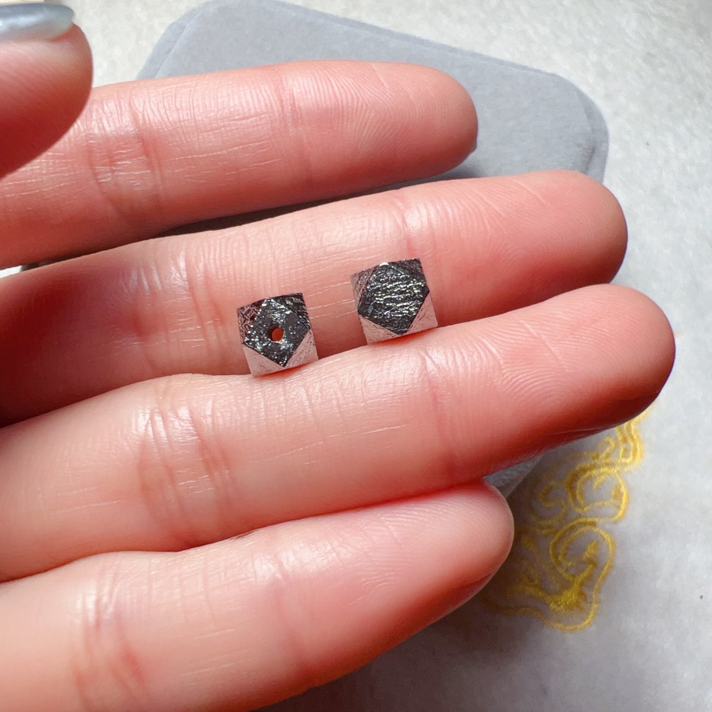 6Mm Natural Altai Tektite Octagonal Bead For Diy Jewelry Projects